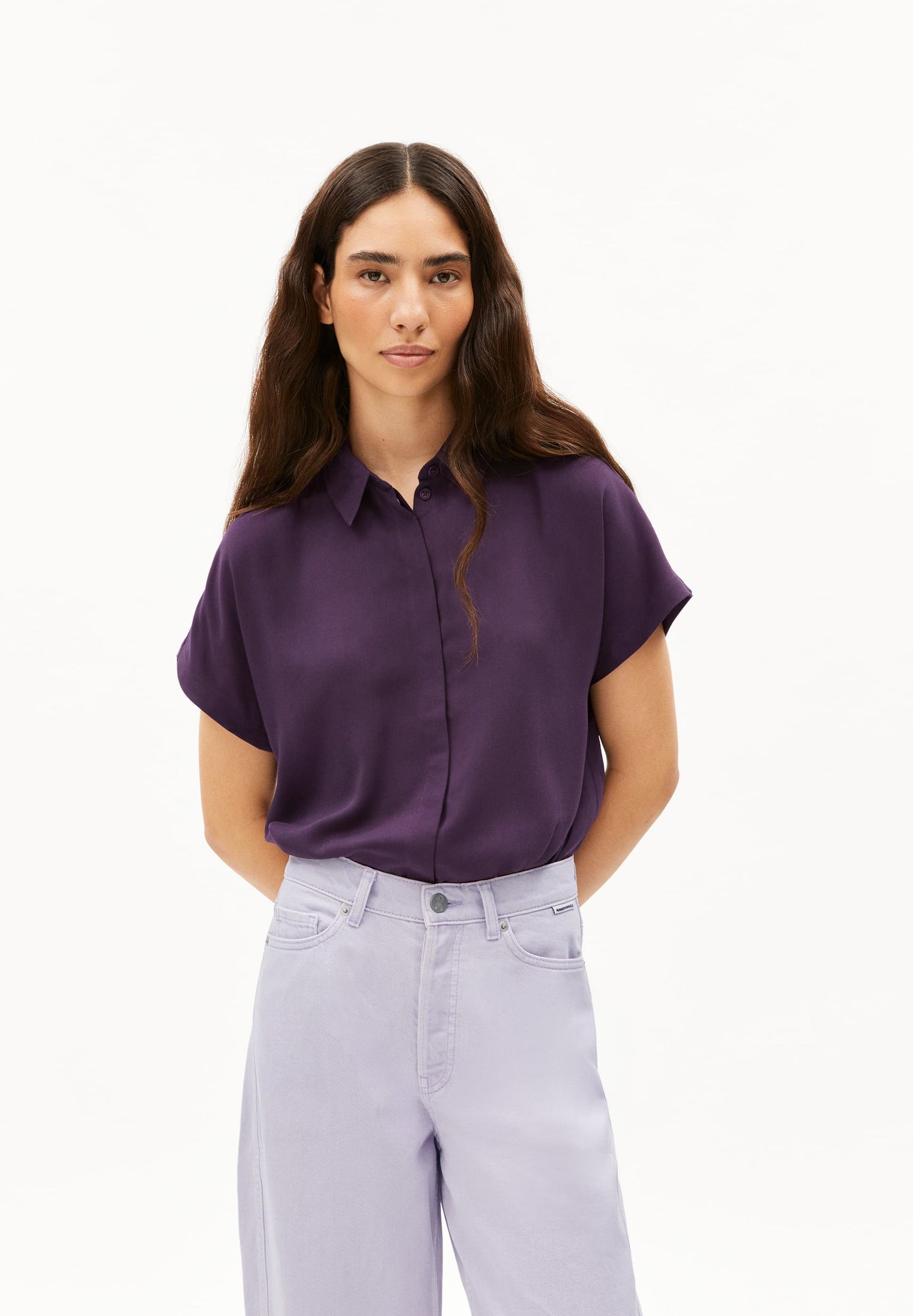 Blouse en viscose | Violet "laarisana - vivid voilet"