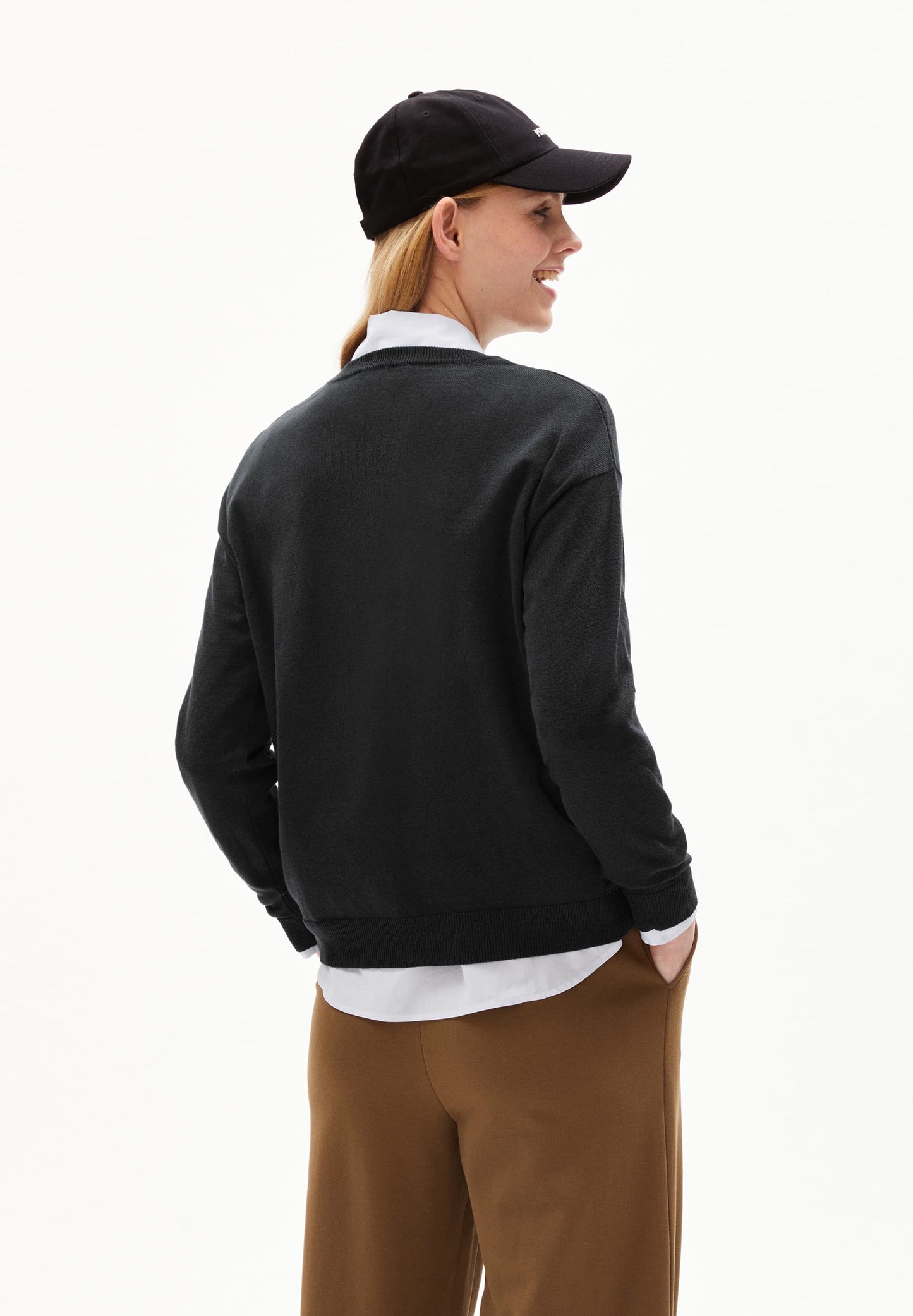 pull léger en coton bio | noir "lailaa - black"