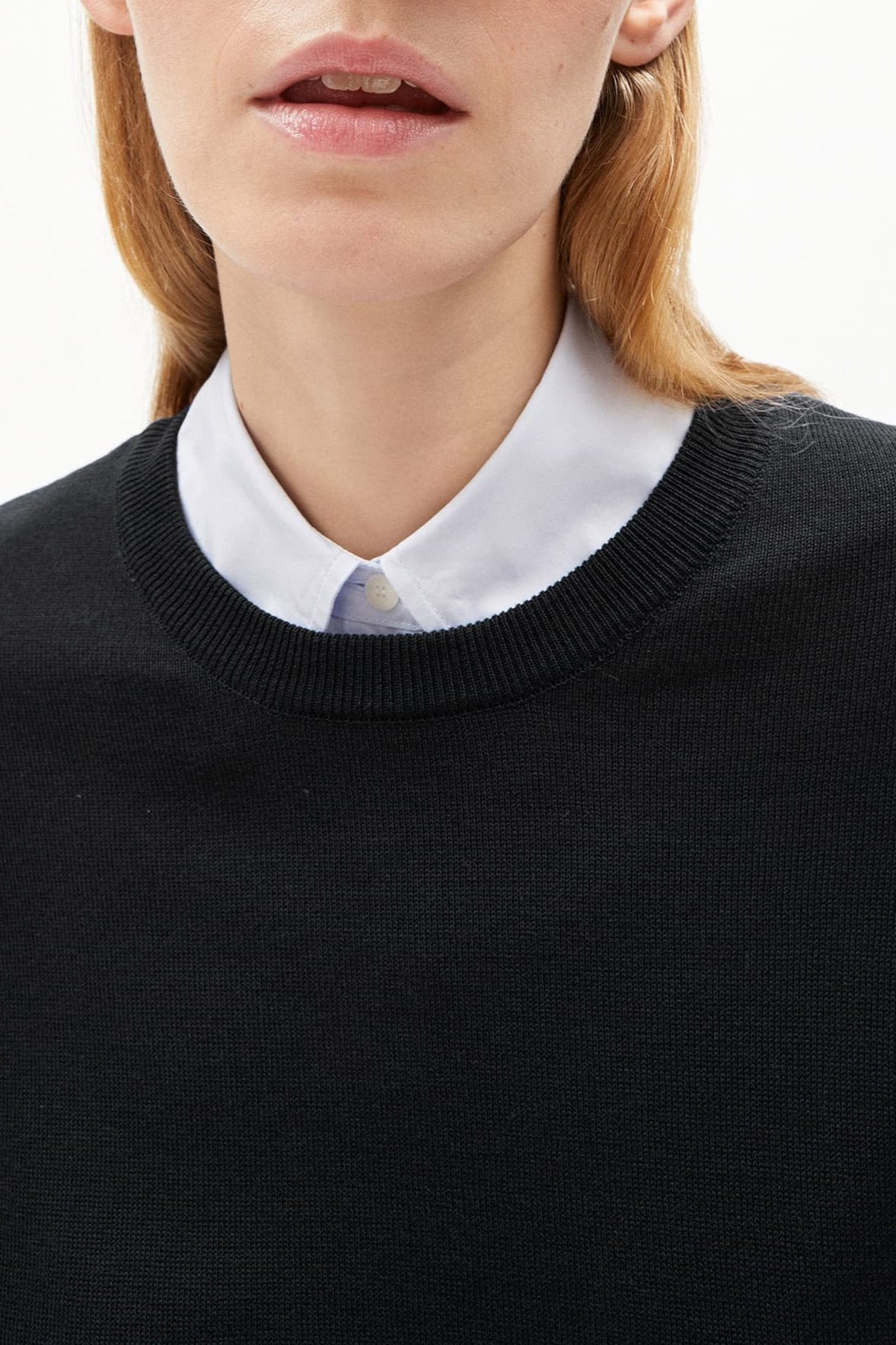 pull léger en coton bio | noir "lailaa - black"