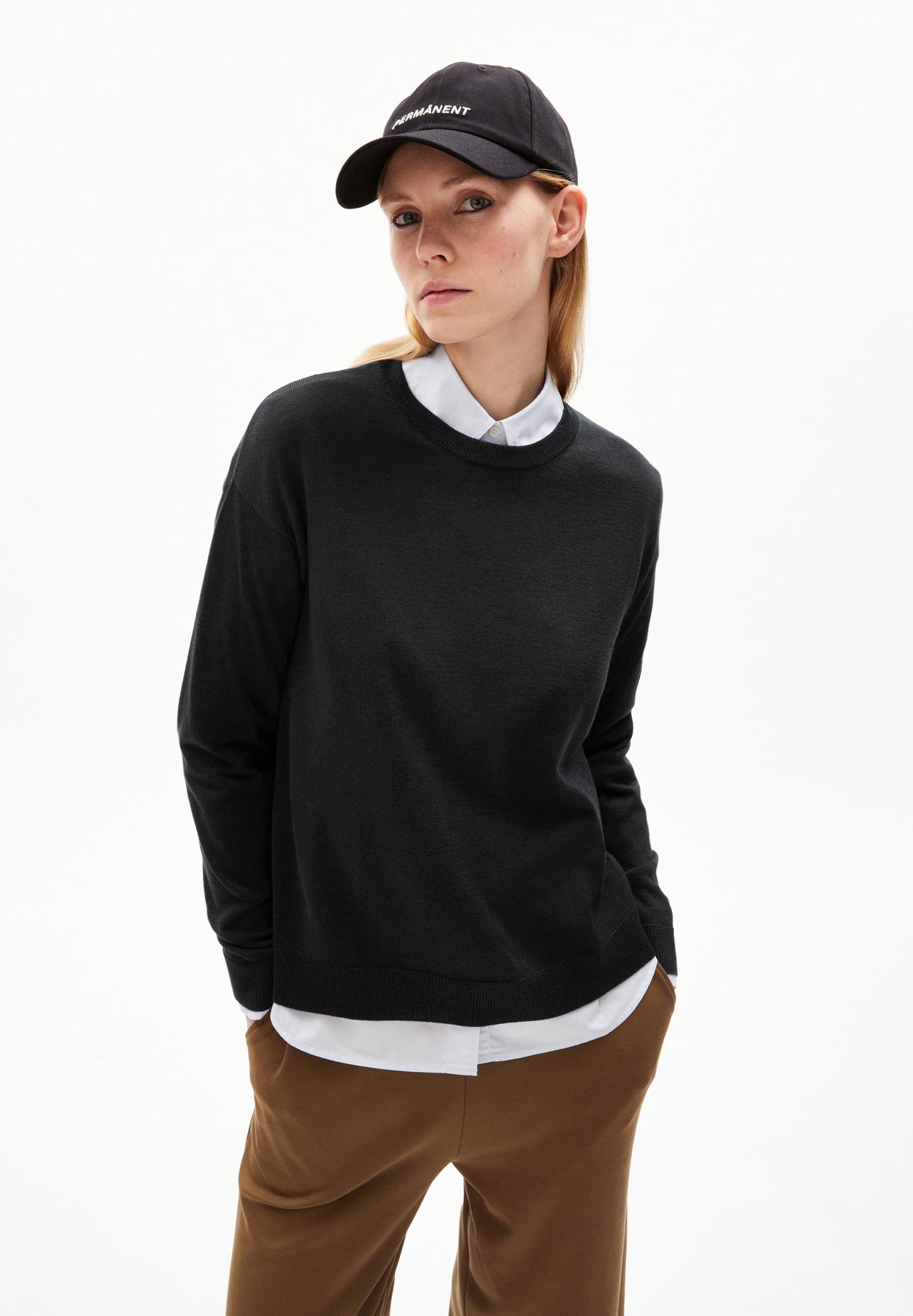 pull léger en coton bio | noir "lailaa - black"