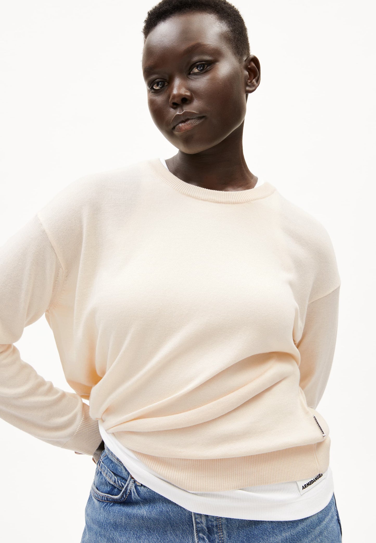 pull léger en coton bio | écru "lailaa - undyed"