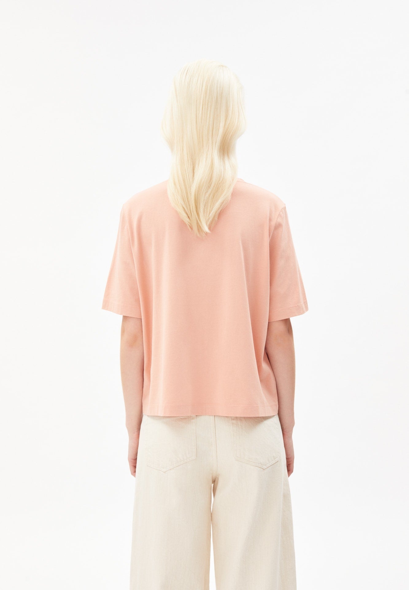 T-shirt ample rose en coton bio - layaa atmospheric peach blossom