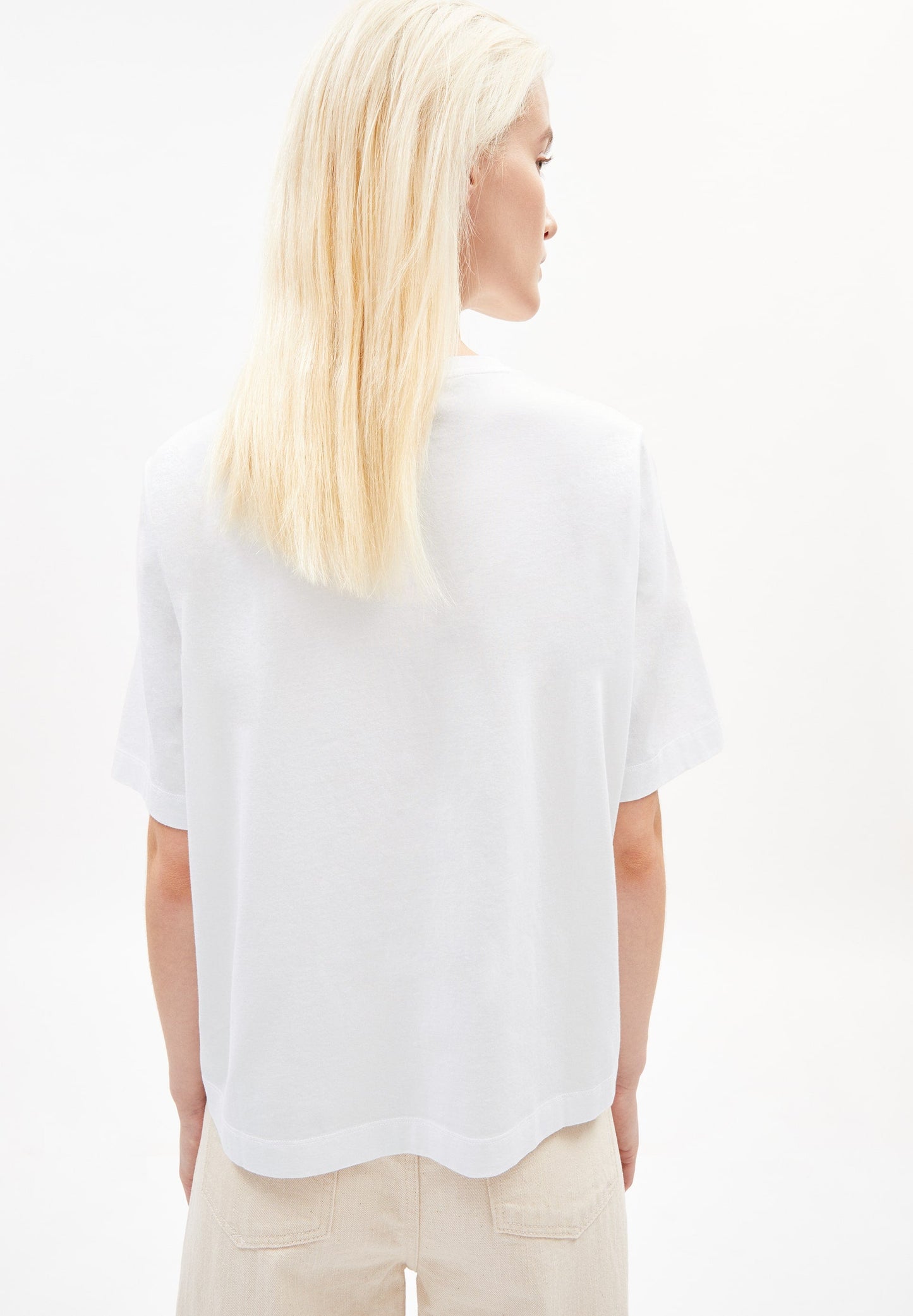 T-shirt ample imprimé blanc en coton bio - layaa atmospheric white