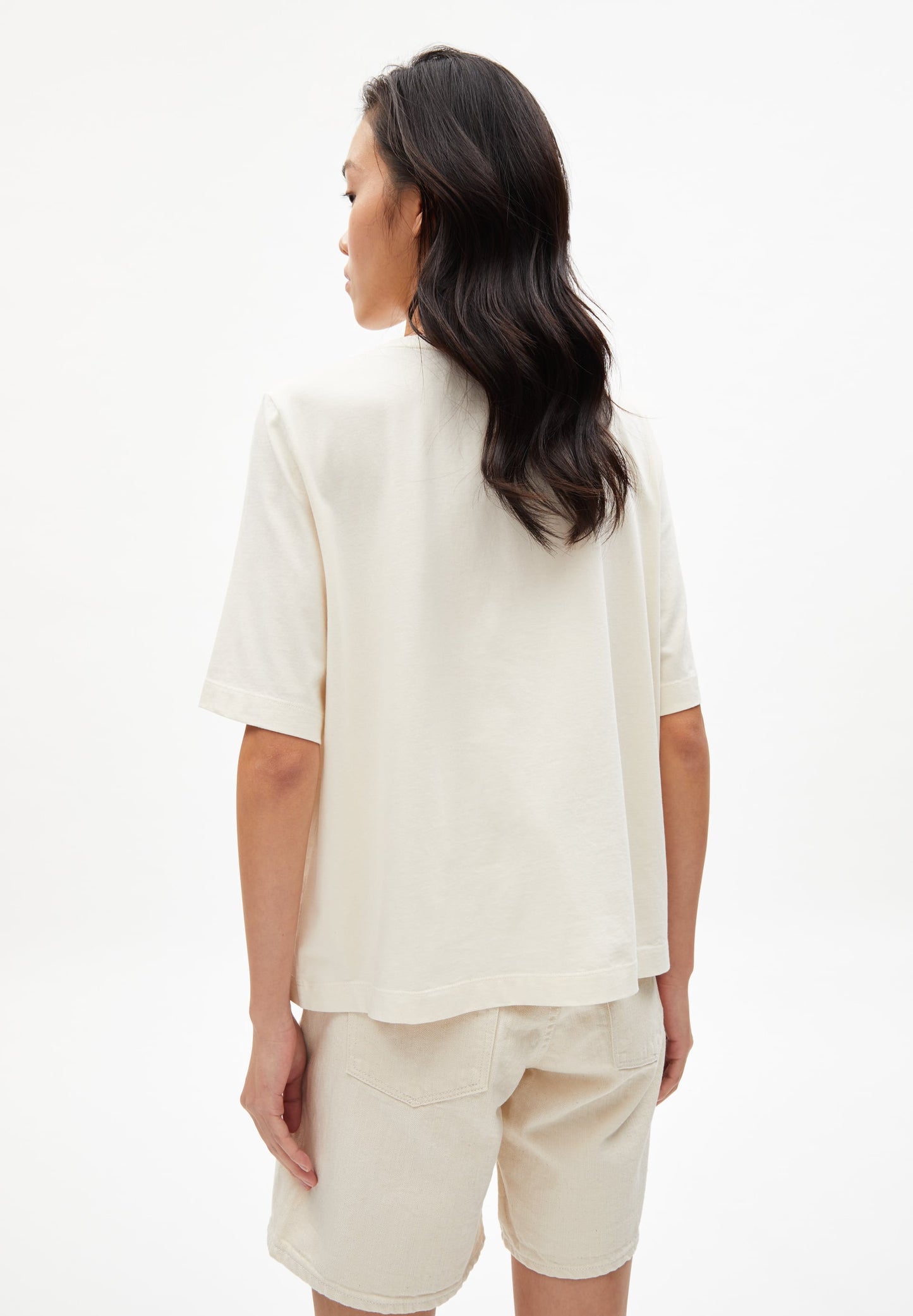 T-shirt ample imprimé non teinté en coton bio - layaa coral undyed