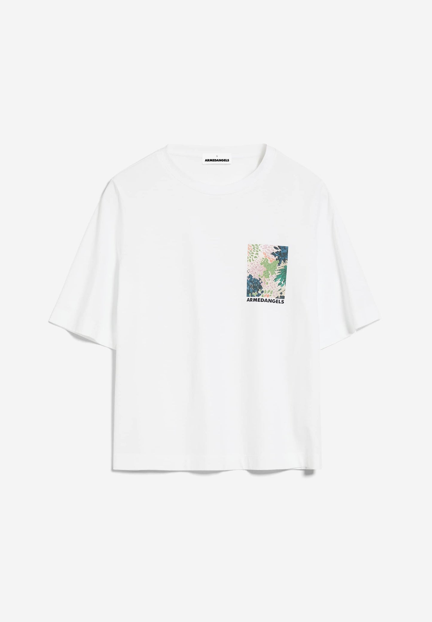 T-shirt ample imprimé blanc en coton bio - layaa floraa white