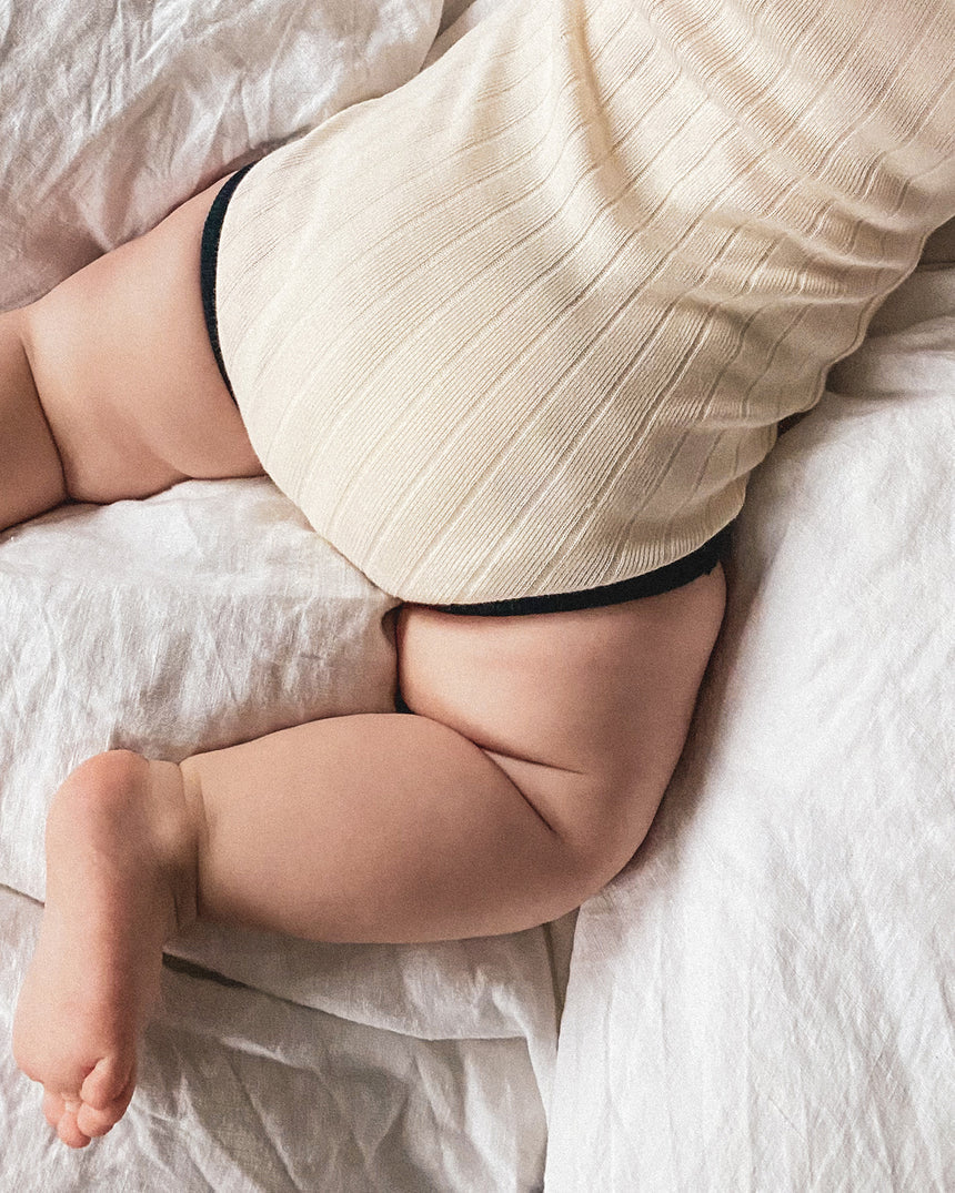 Body côtelé en coton bio | Crème "le grand amour crème"