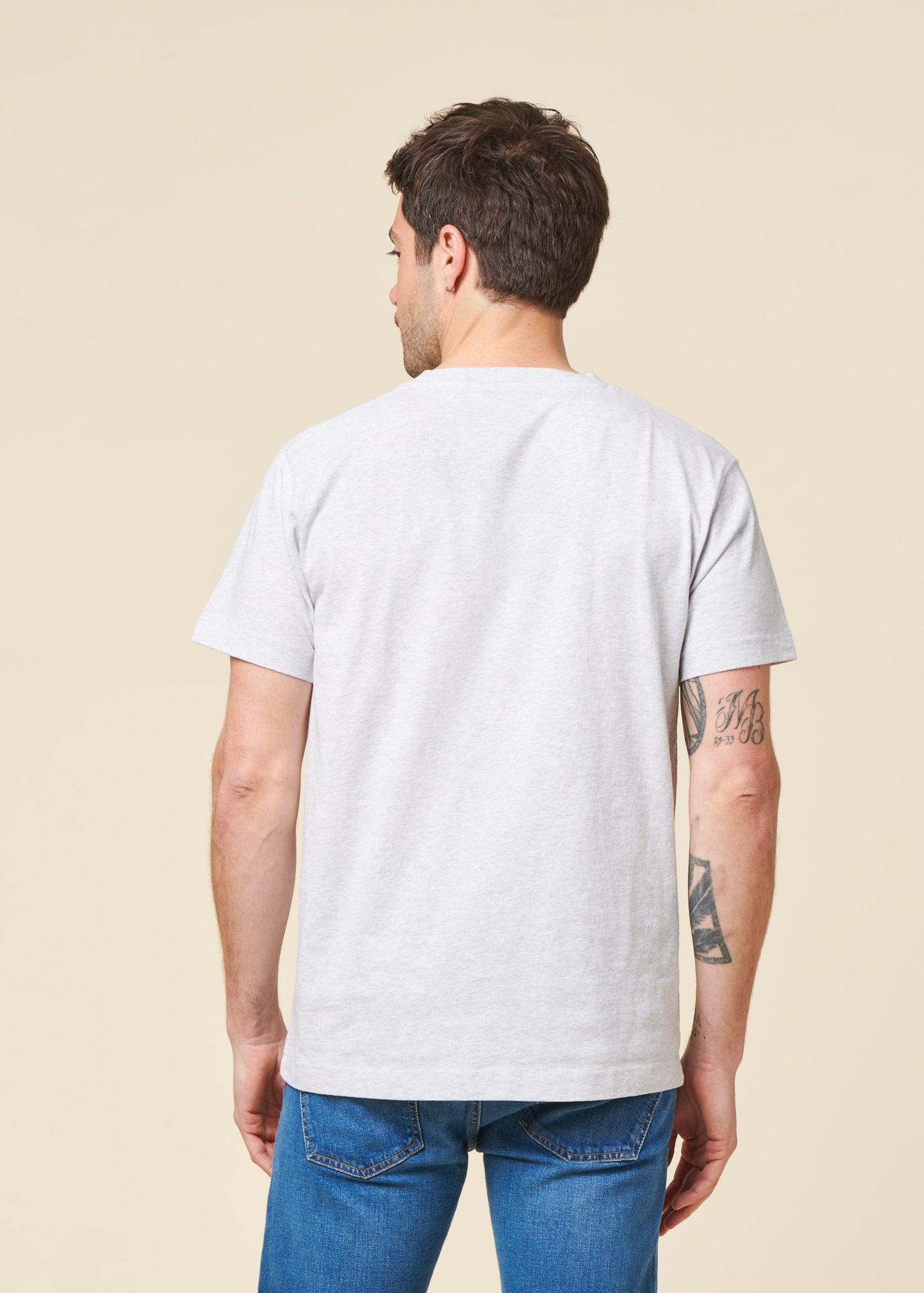 T-shirt en coton bio | gris chiné