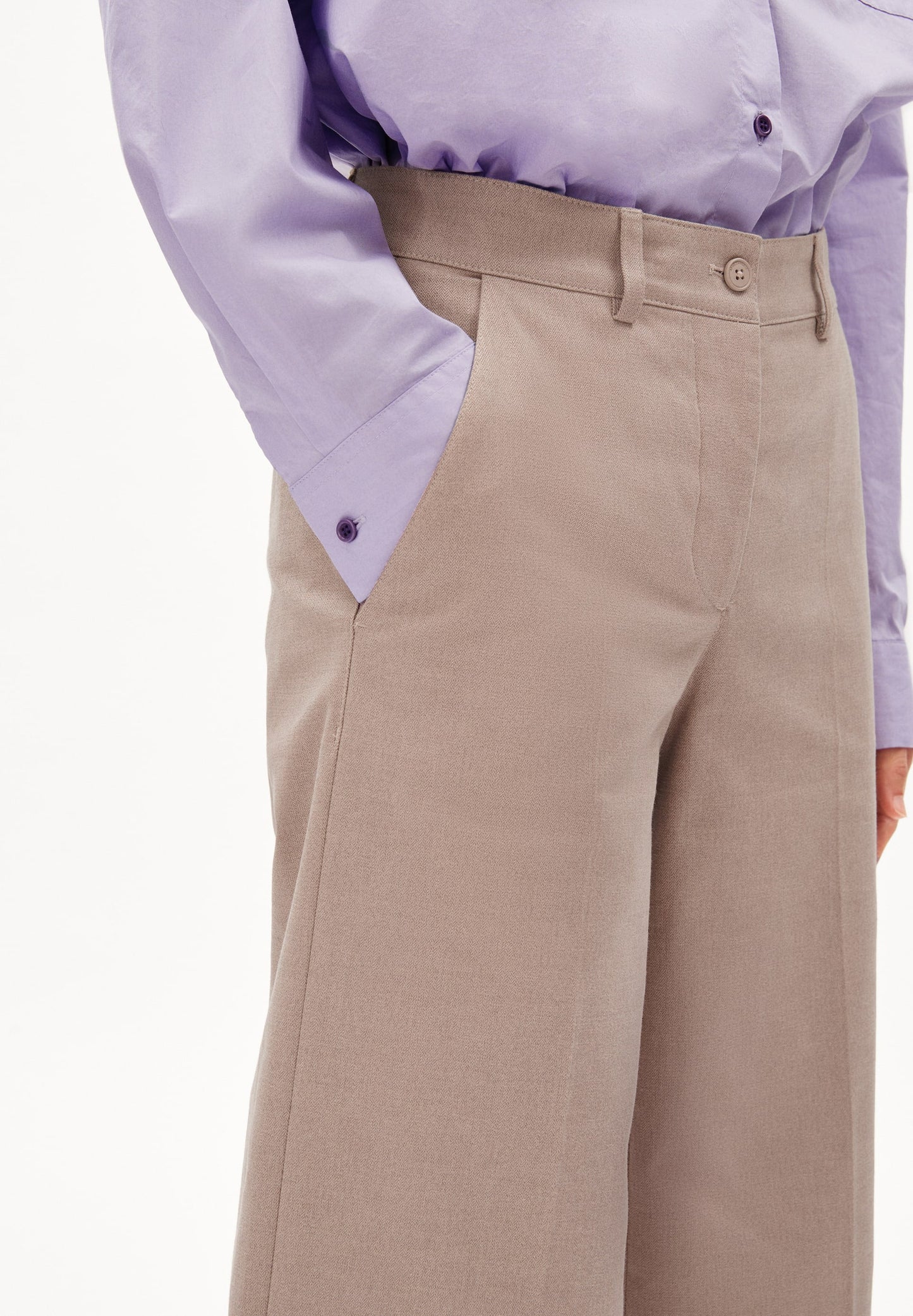 Pantalon tailleur en coton bio | beige "leandraa handraa light caramel"