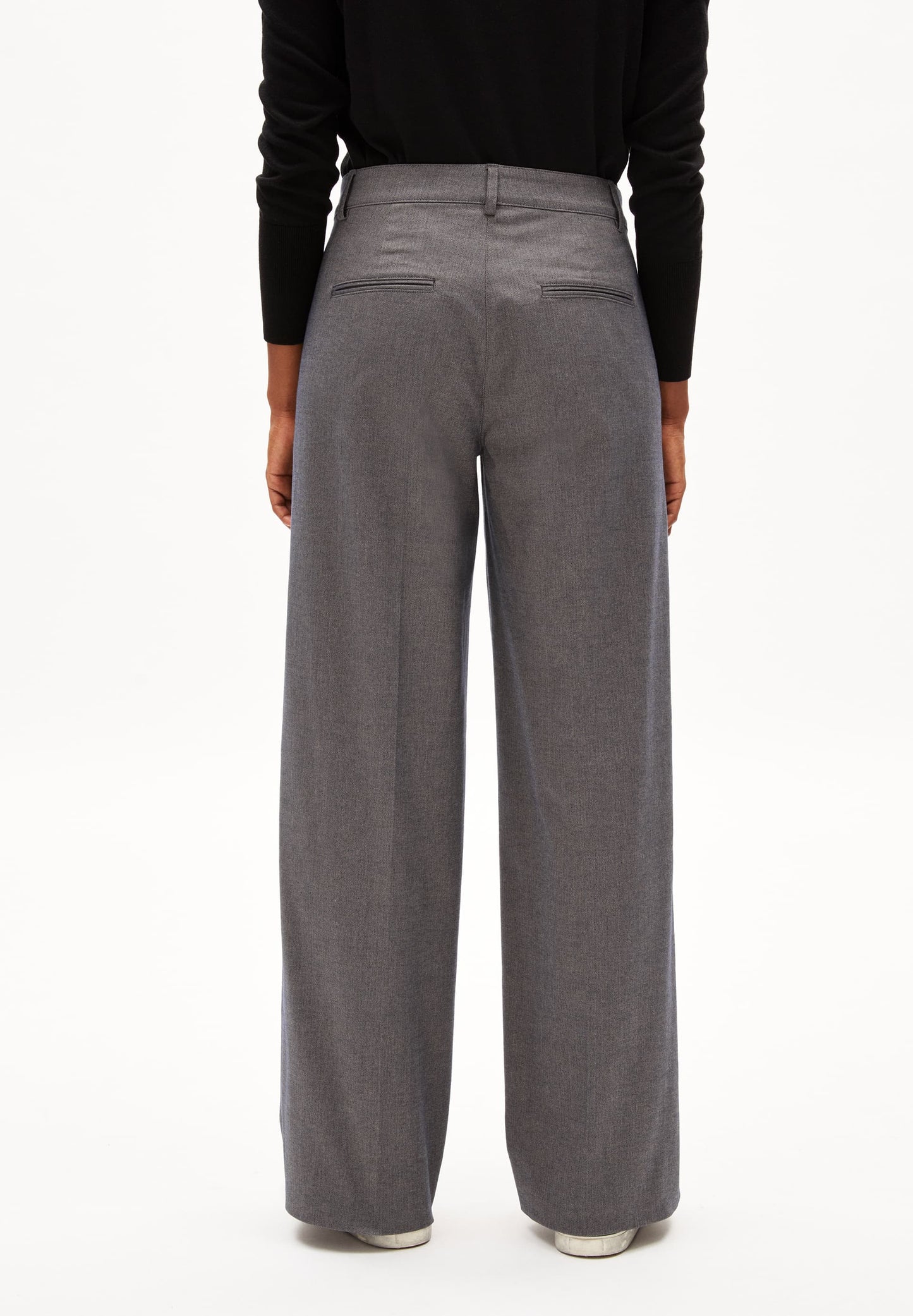Pantalon tailleur en coton bio | Mélange marine et beige 'leandraa handraa night sky'
