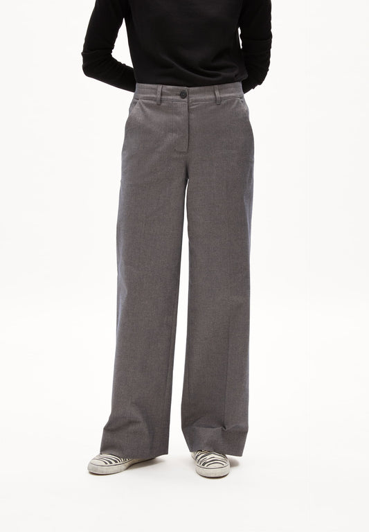 Pantalon tailleur en coton bio | Mélange marine et beige 'leandraa handraa night sky'