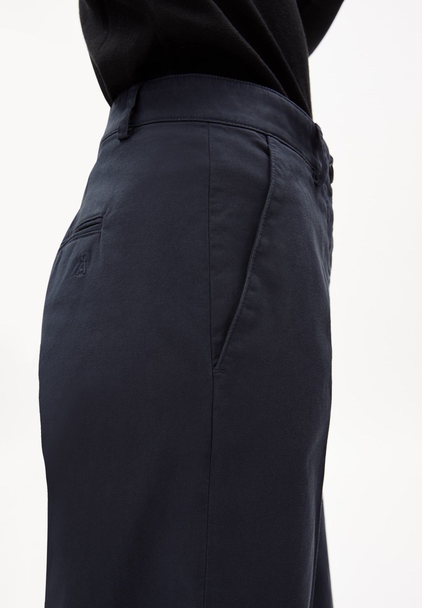 Pantalon ample marine en coton bio et recyclé - leandraa night sky