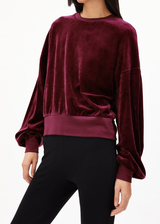 Pull velours en modal | rouge "ledianaa - cranberry juice"
