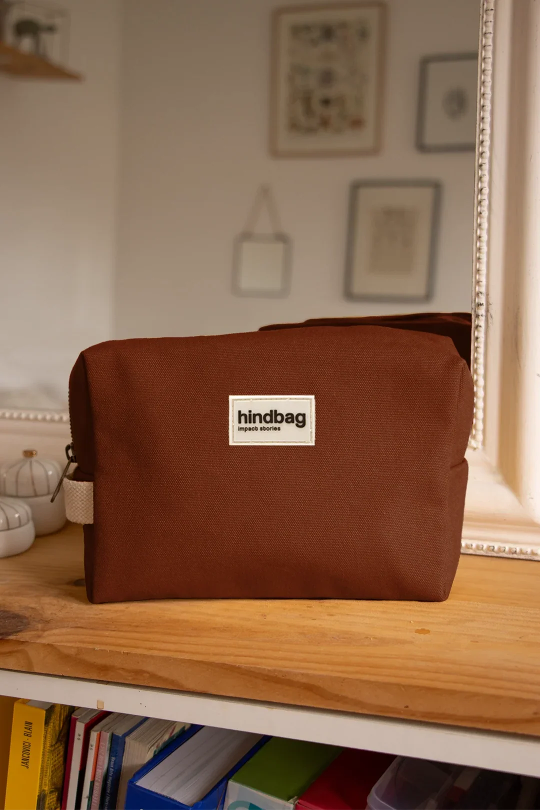 Trousse de toilette en coton bio | Chocolat "leon chocolat