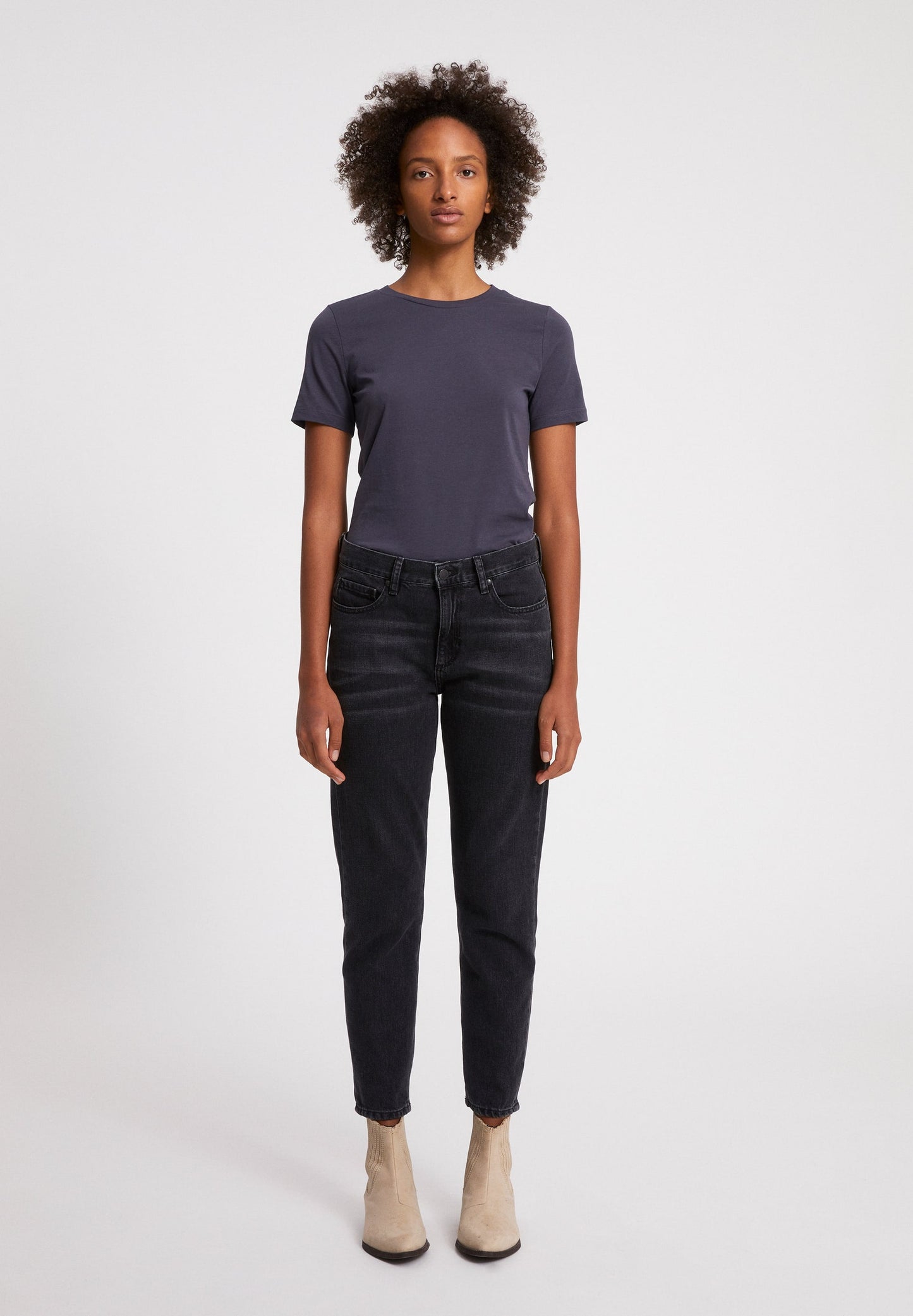 T-shirt uni gris anthracite en coton bio - LIDAA