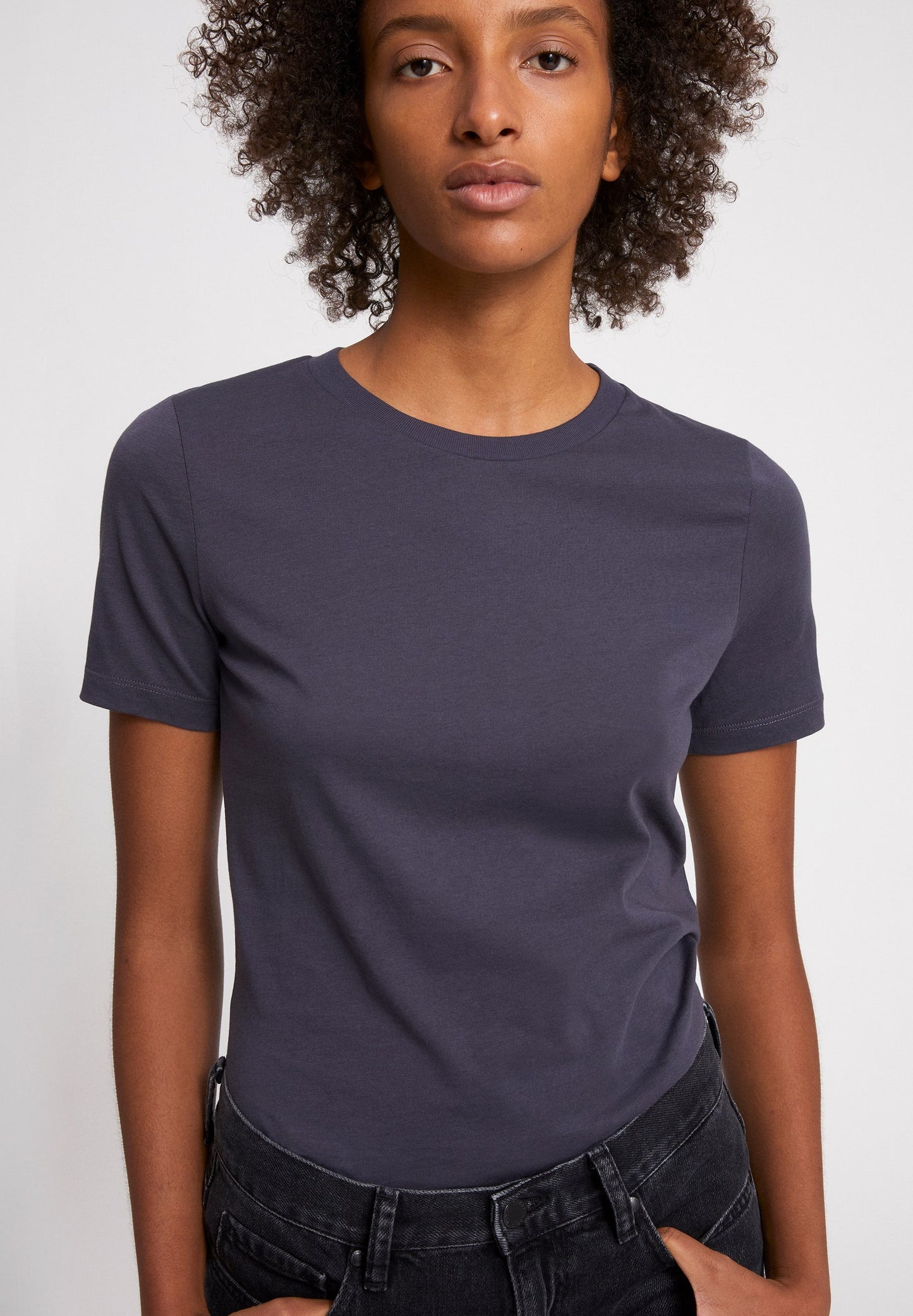 T-shirt uni gris anthracite en coton bio - LIDAA