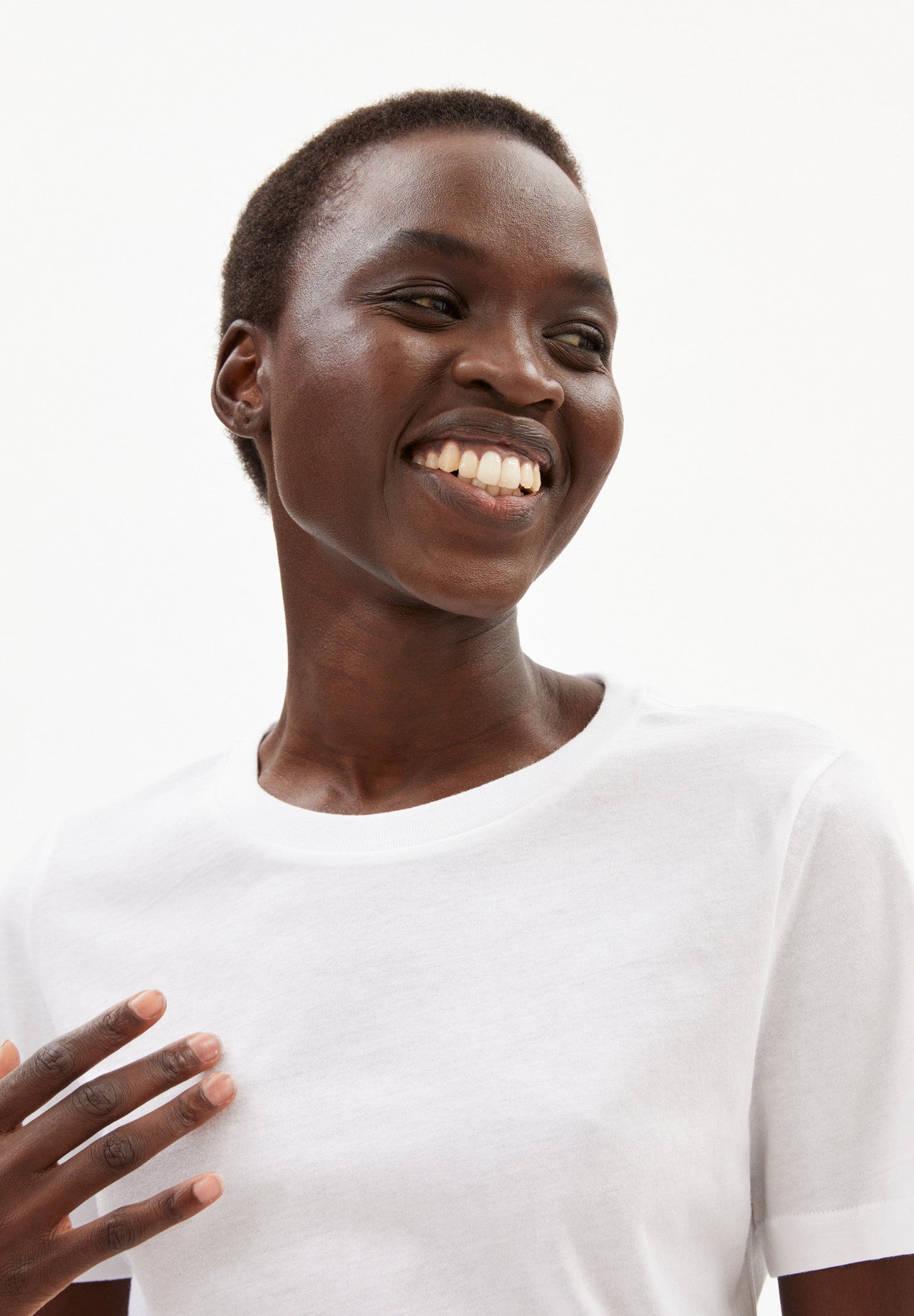 T-shirt uni blanc en coton - LIDAA