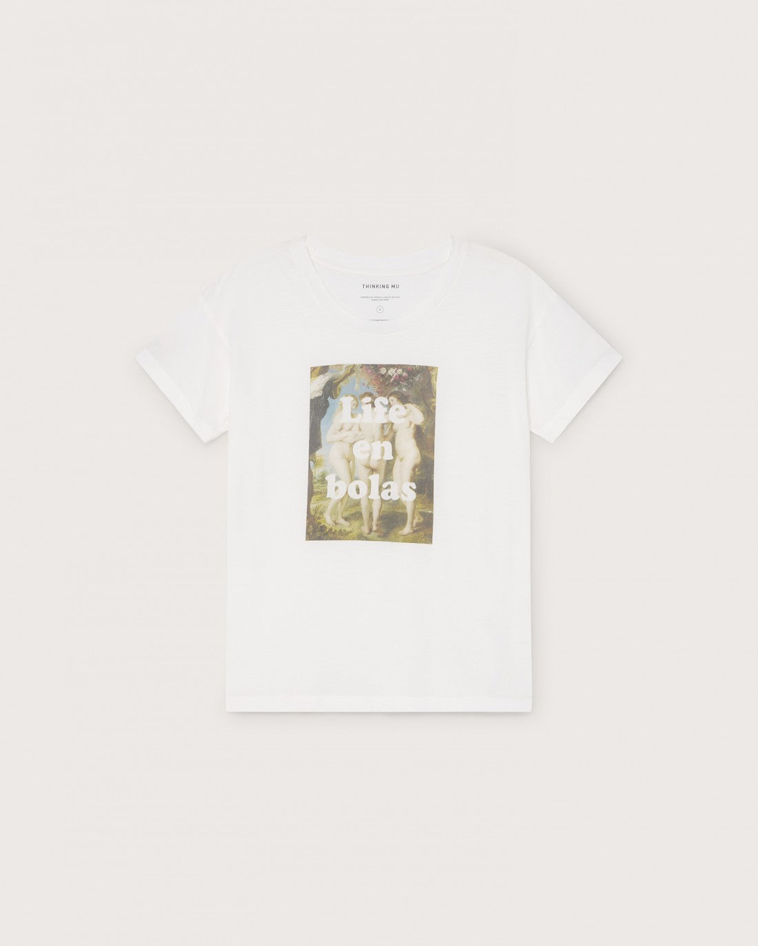 T-shirt imprimé blanc en coton bio - Life en bolas