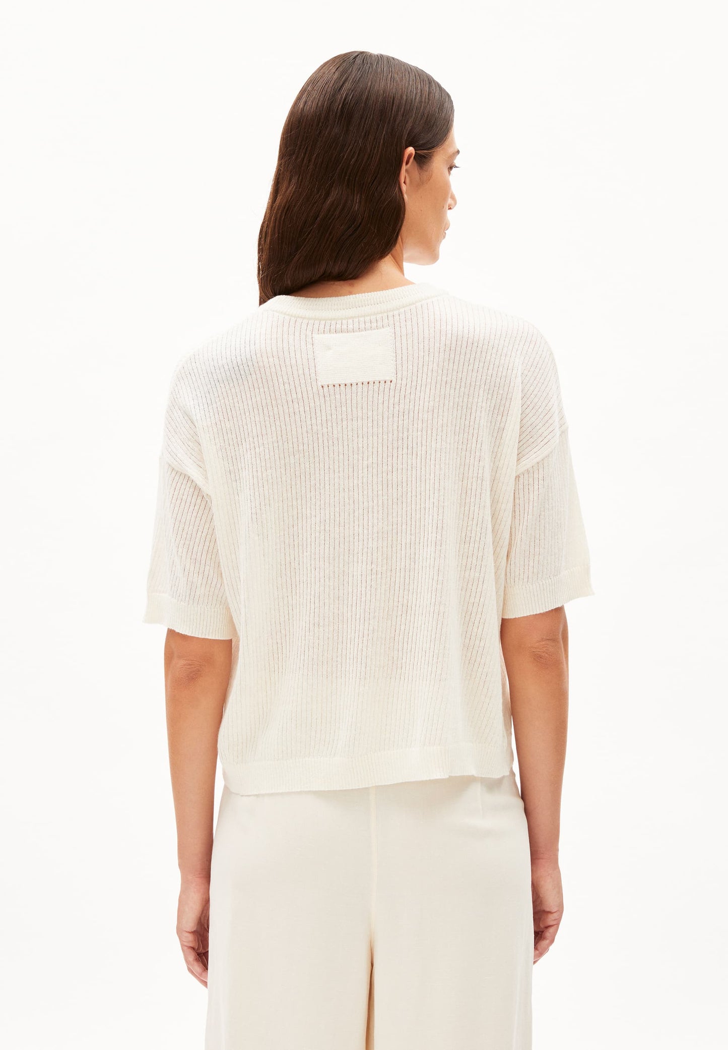 T-shirt côtelé en lin recyclé | écru "lillaas lino off white"