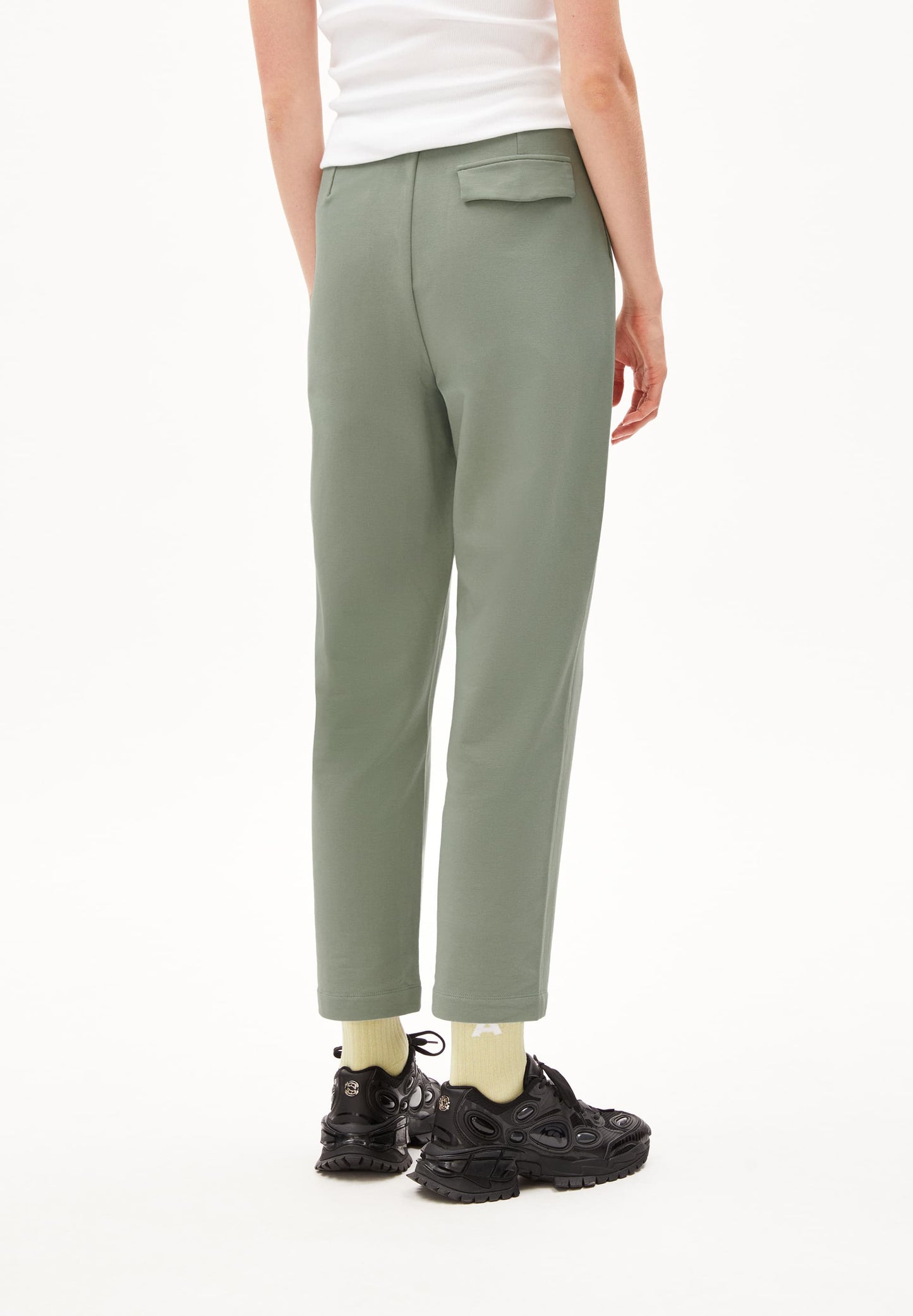 Pantalon droit en tencel et coton bio | vert "linaa lou grey green"
