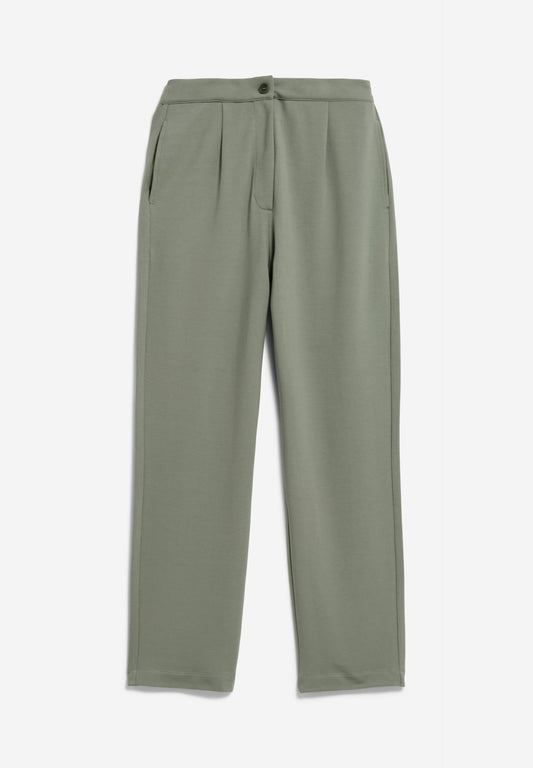 Pantalon droit en tencel et coton bio | vert "linaa lou grey green"