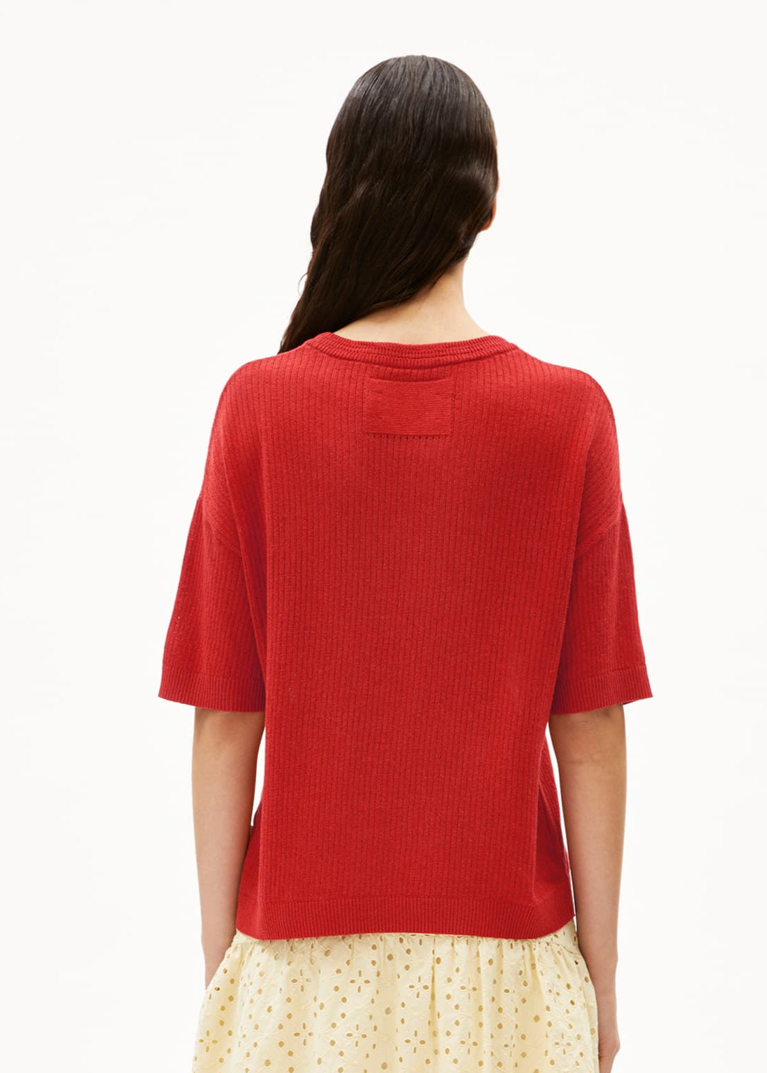 Top maille en lin, coton bio et ecovero | rose "lizaa lino - coral blush"