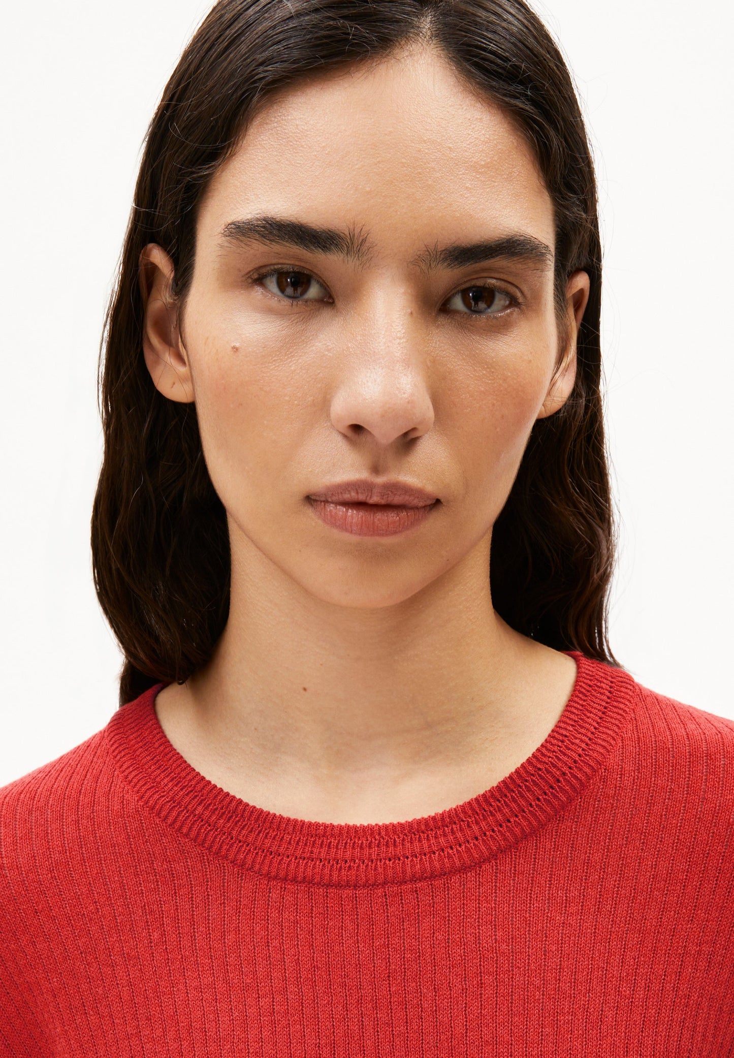 Top maille en lin, coton bio et ecovero | rose "lizaa lino - coral blush"