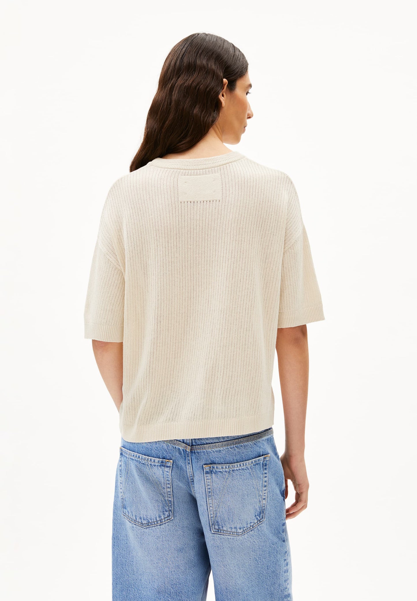 Top maille en lin, coton bio et ecovero  | écru "lizaa lino - raw white"