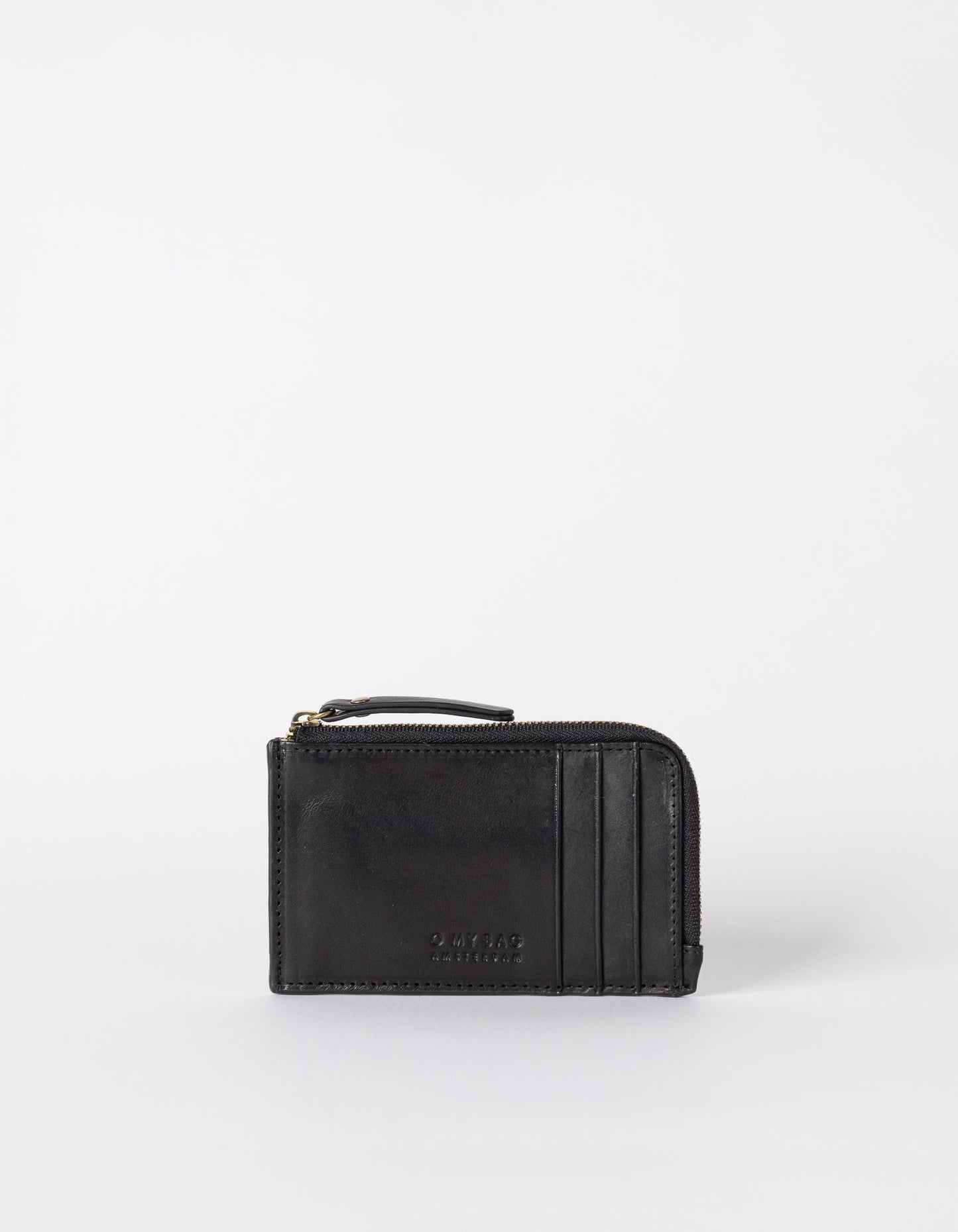 Portefeuille en cuir certifié | noir "Lola - black classic leather"