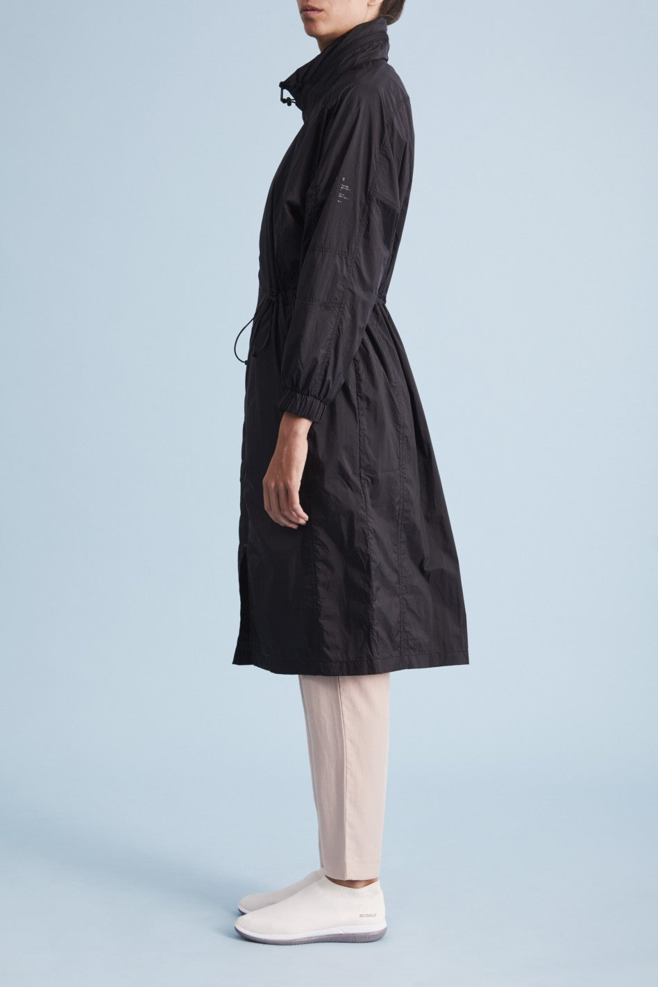 Parka longue noire en nylon recyclé - Apolonia