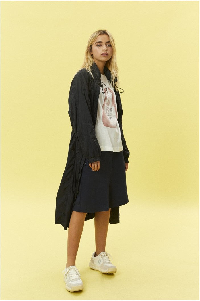 Parka longue noire en nylon recyclé - Apolonia