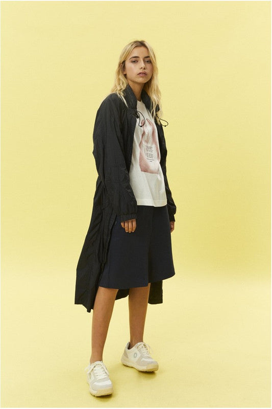 Parka longue noire en nylon recyclé - Apolonia