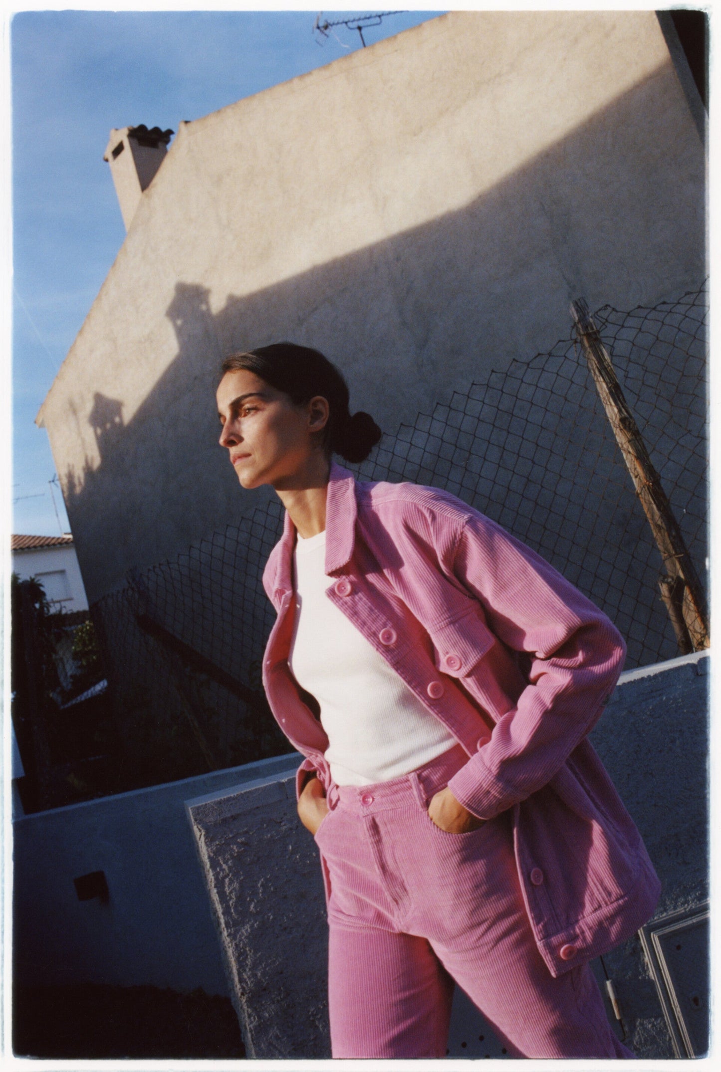 Veste oversize rose velours en coton bio - corduroy phoebe jacket pink