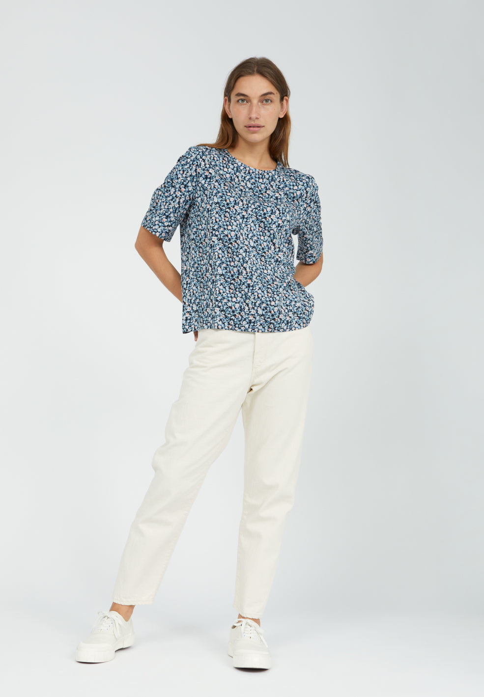 Blouse manches courtes à imprimés floraux en tencel - LORIAA PRIMROSE