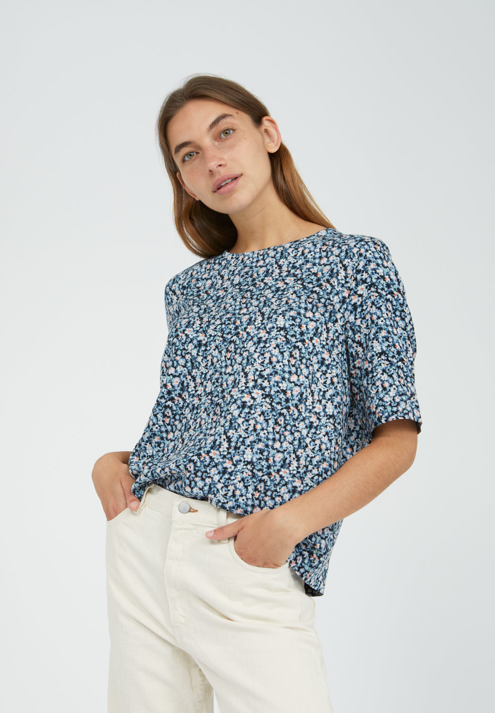 Blouse manches courtes à imprimés floraux en tencel - LORIAA PRIMROSE