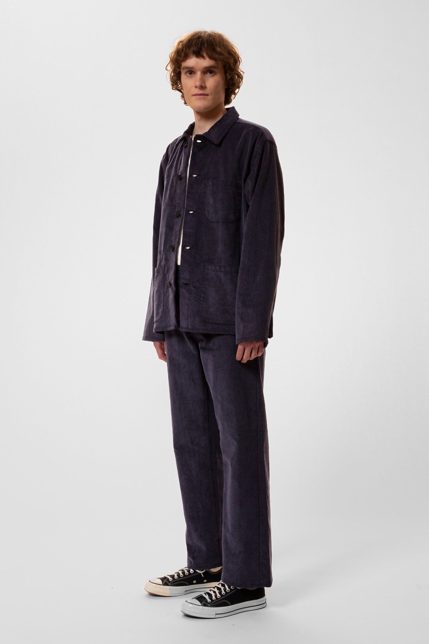 Veste en velours de coton bio | Marine "buddy classic chore cord navy"