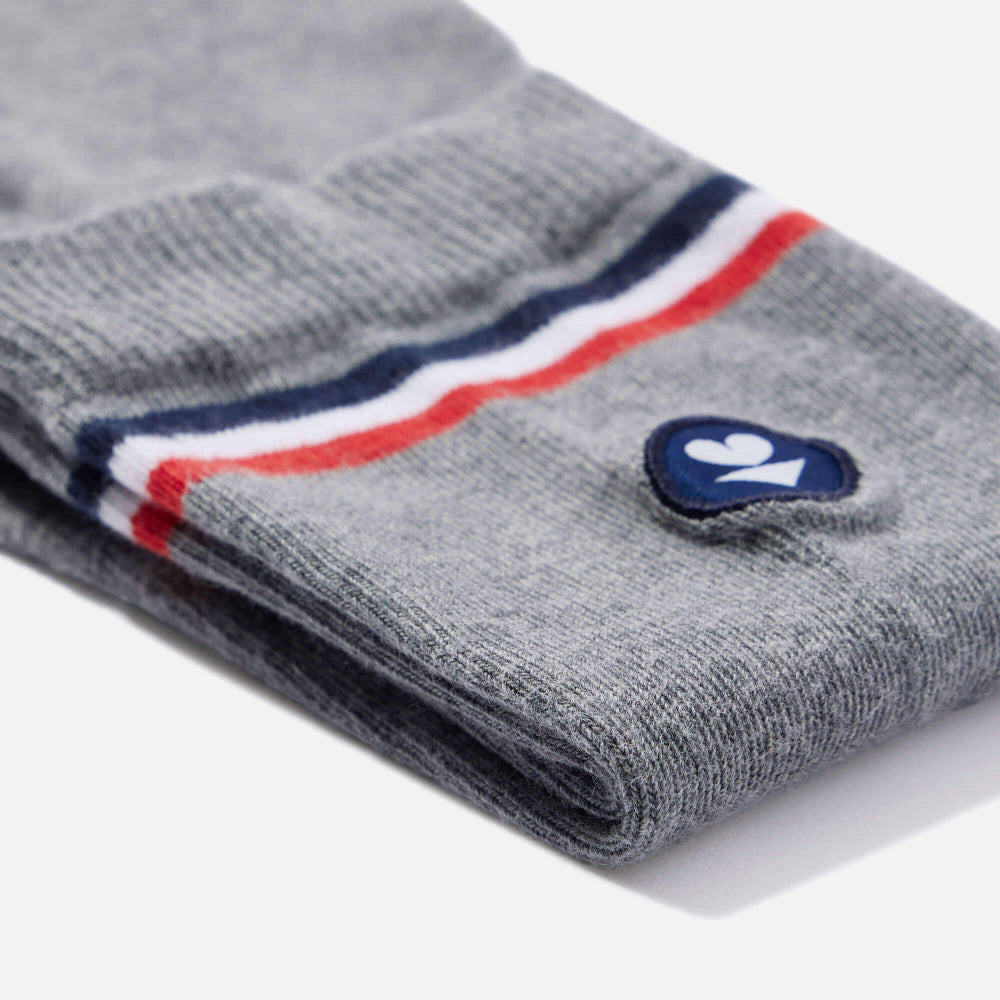 Chaussettes gris en coton bio - lucas drapeau plus - gris chine