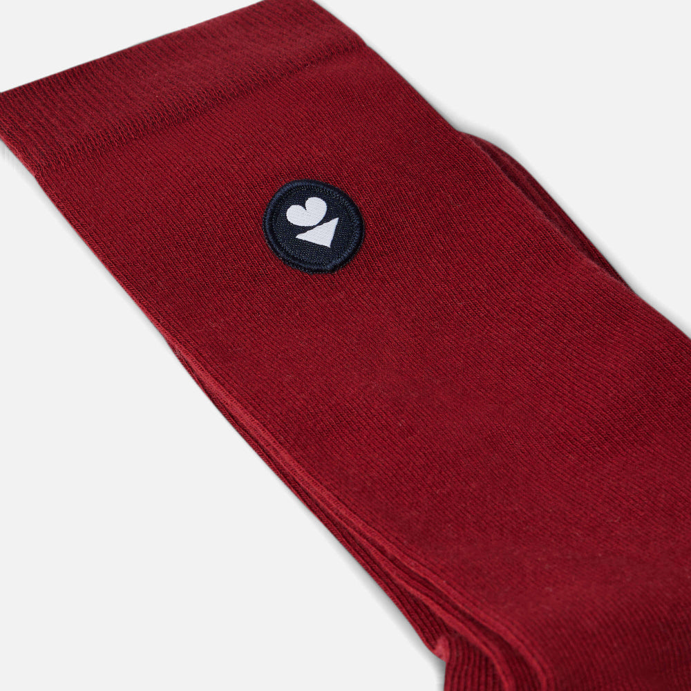 Chaussettes made in France rouges en coton bio - lucas - rouge flamboyant