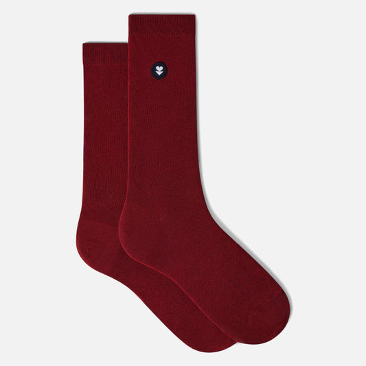Chaussettes made in France rouges en coton bio - lucas - rouge flamboyant