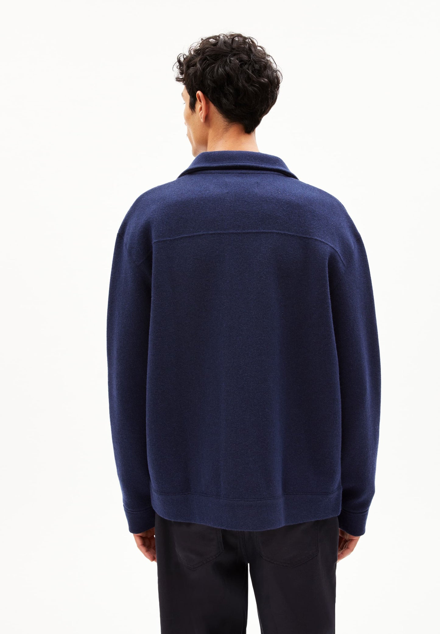 Veste en coton et laine bio | marine "luciaan - night sky"