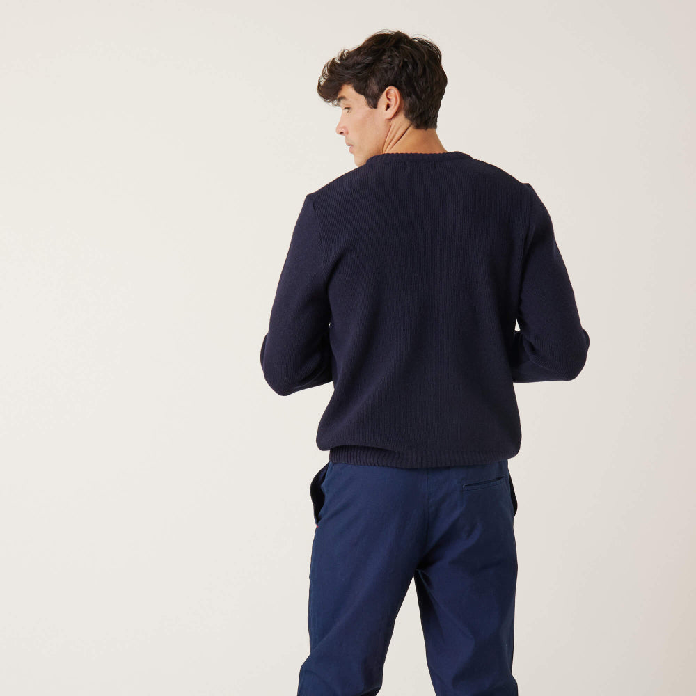 Pull en laine française | marine "ludo lsf"