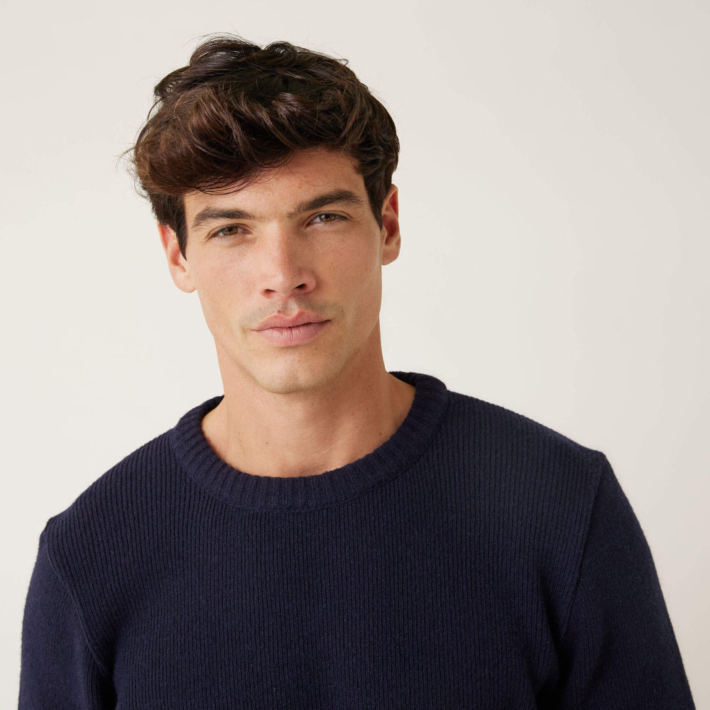 Pull en laine française | marine "ludo lsf"