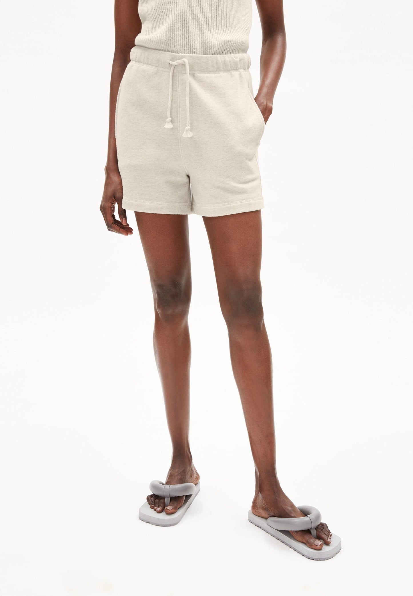 Short beige en coton bio - luziaana light desert melange