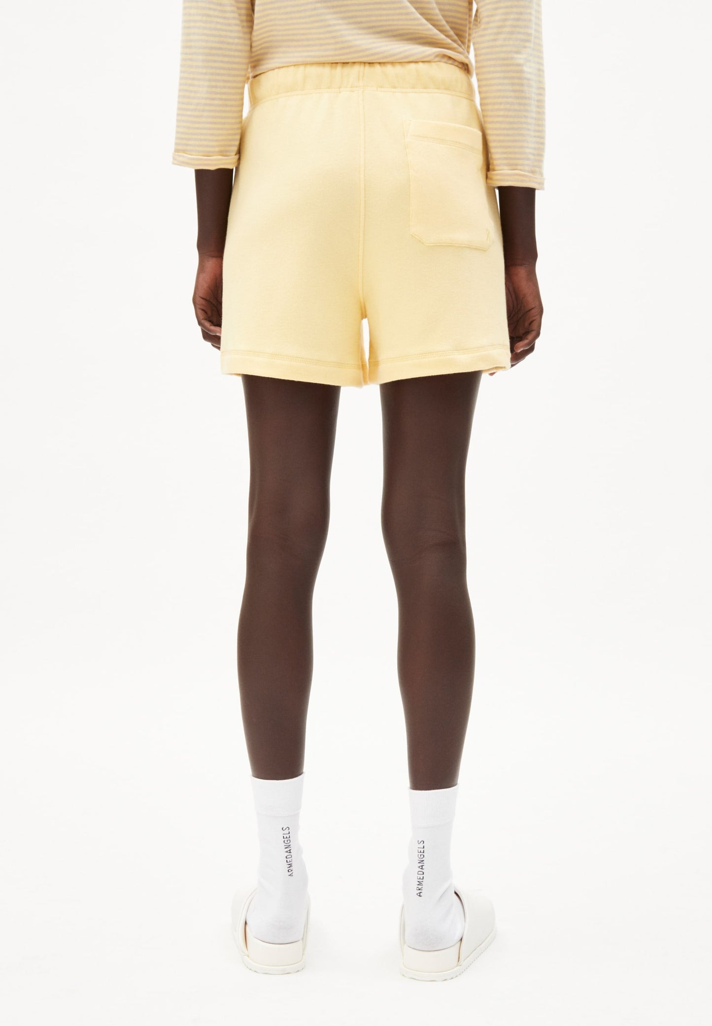 Short de jogging jaune en coton bio - luziaana straw