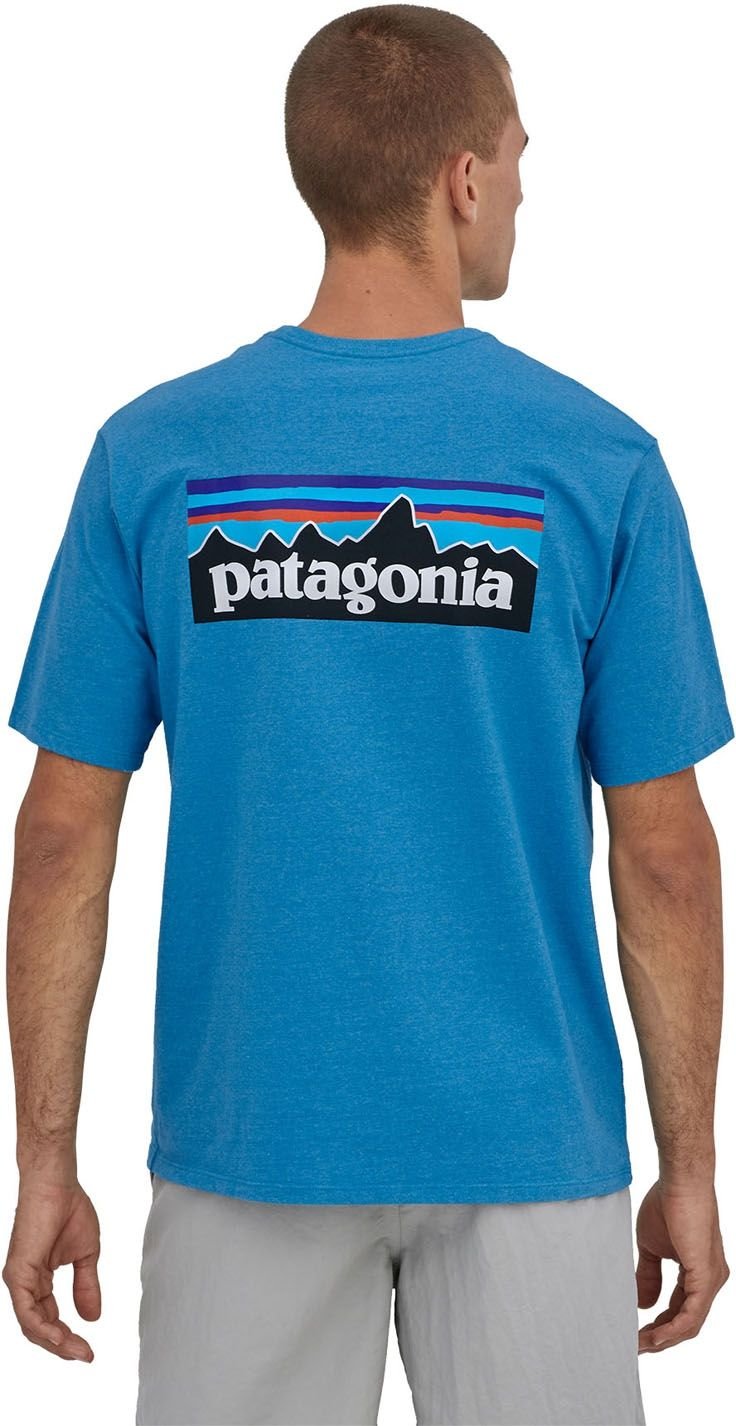 T-shirt bleu en recyclé -  p-6 logo responsibili-tee anacapa blue