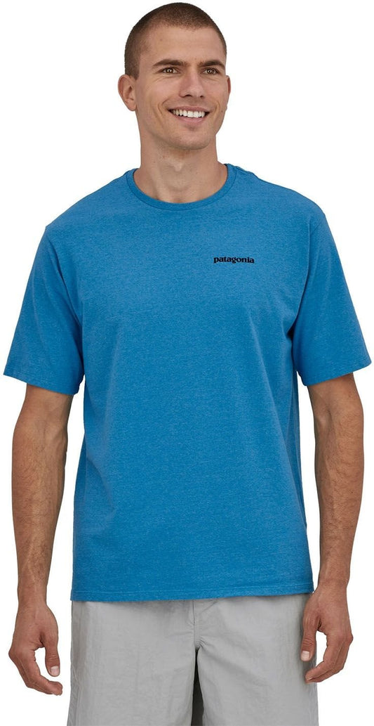 T-shirt bleu en recyclé -  p-6 logo responsibili-tee anacapa blue