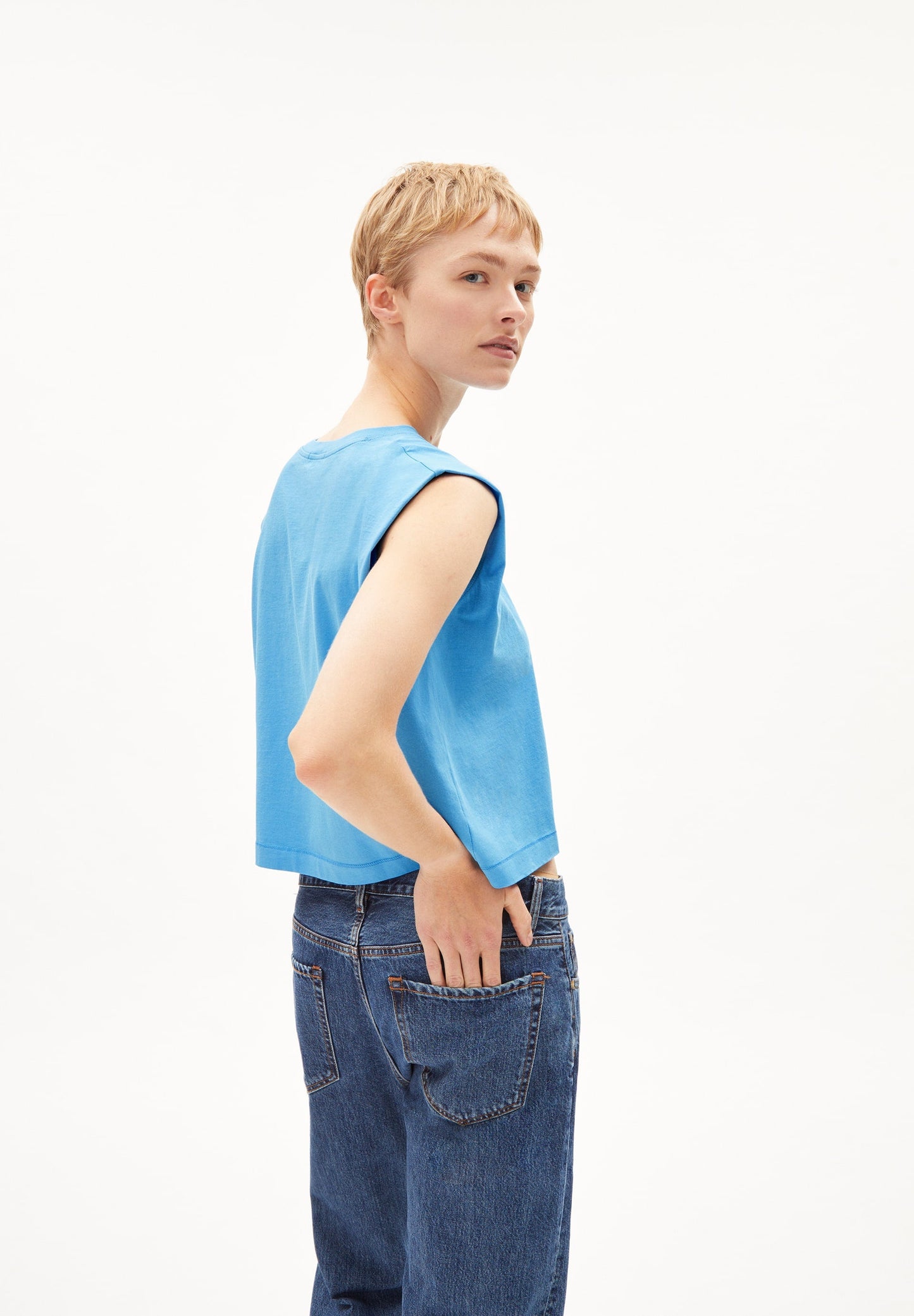 Top bleu en coton bio - maadia - blueniverse
