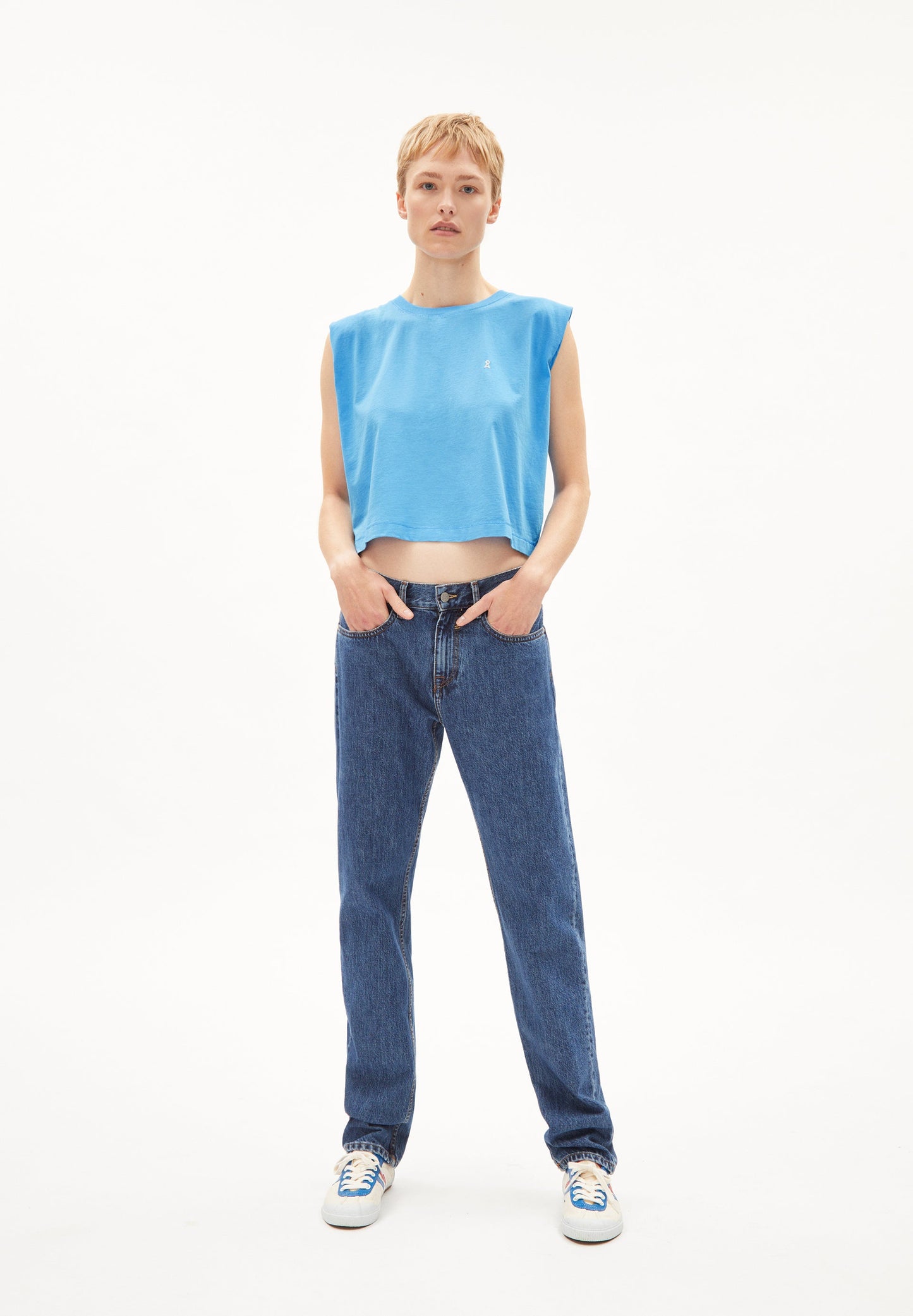 Top bleu en coton bio - maadia - blueniverse