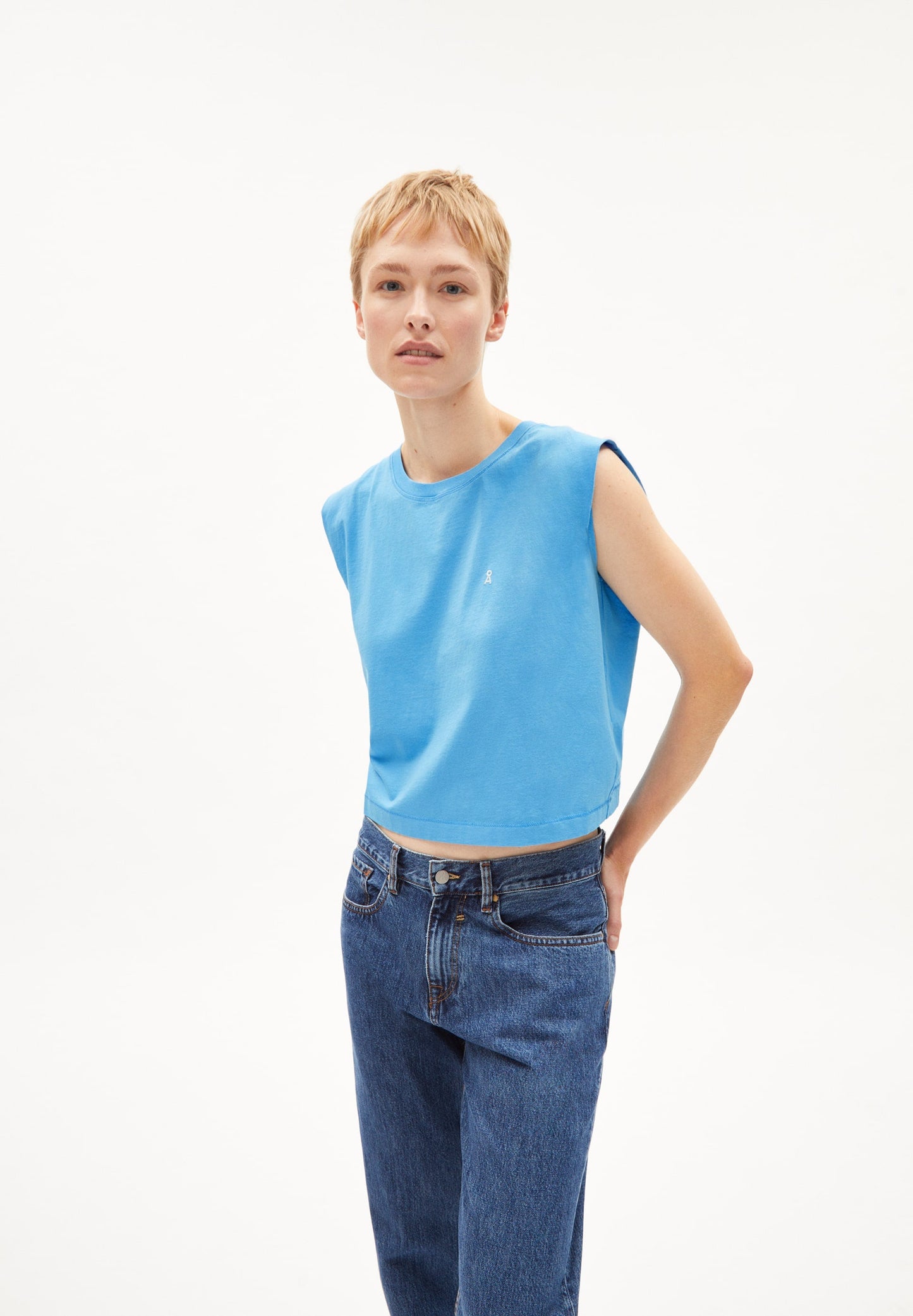 Top bleu en coton bio - maadia - blueniverse