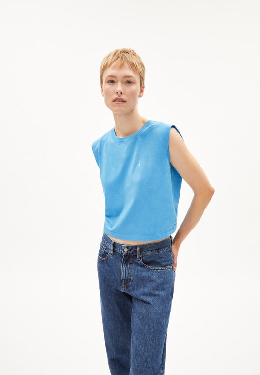 Top bleu en coton bio - maadia - blueniverse