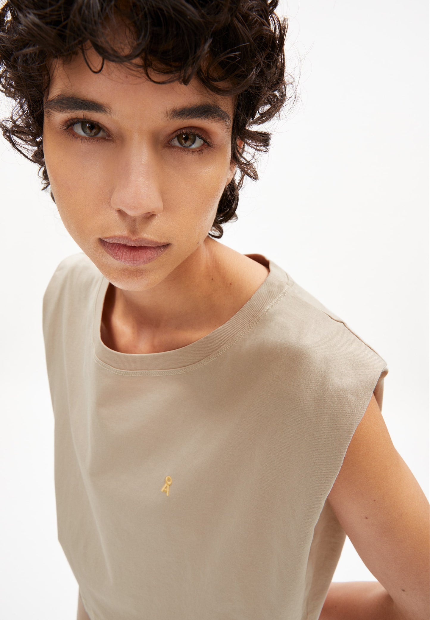 Top beige en coton bio - maadia light desert